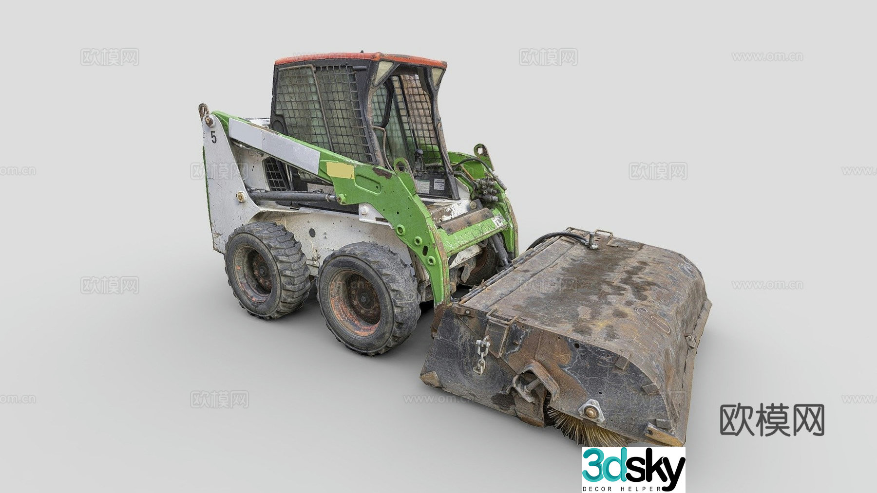 Asphalt milling machine 3d model