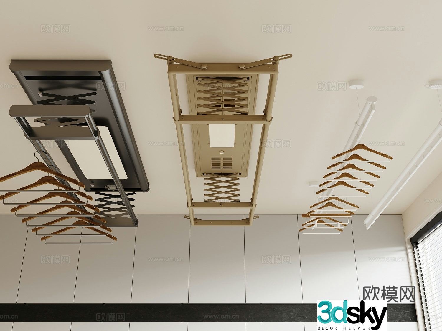 Electric clothes drying rack telescopic clothes drying rack 3d model