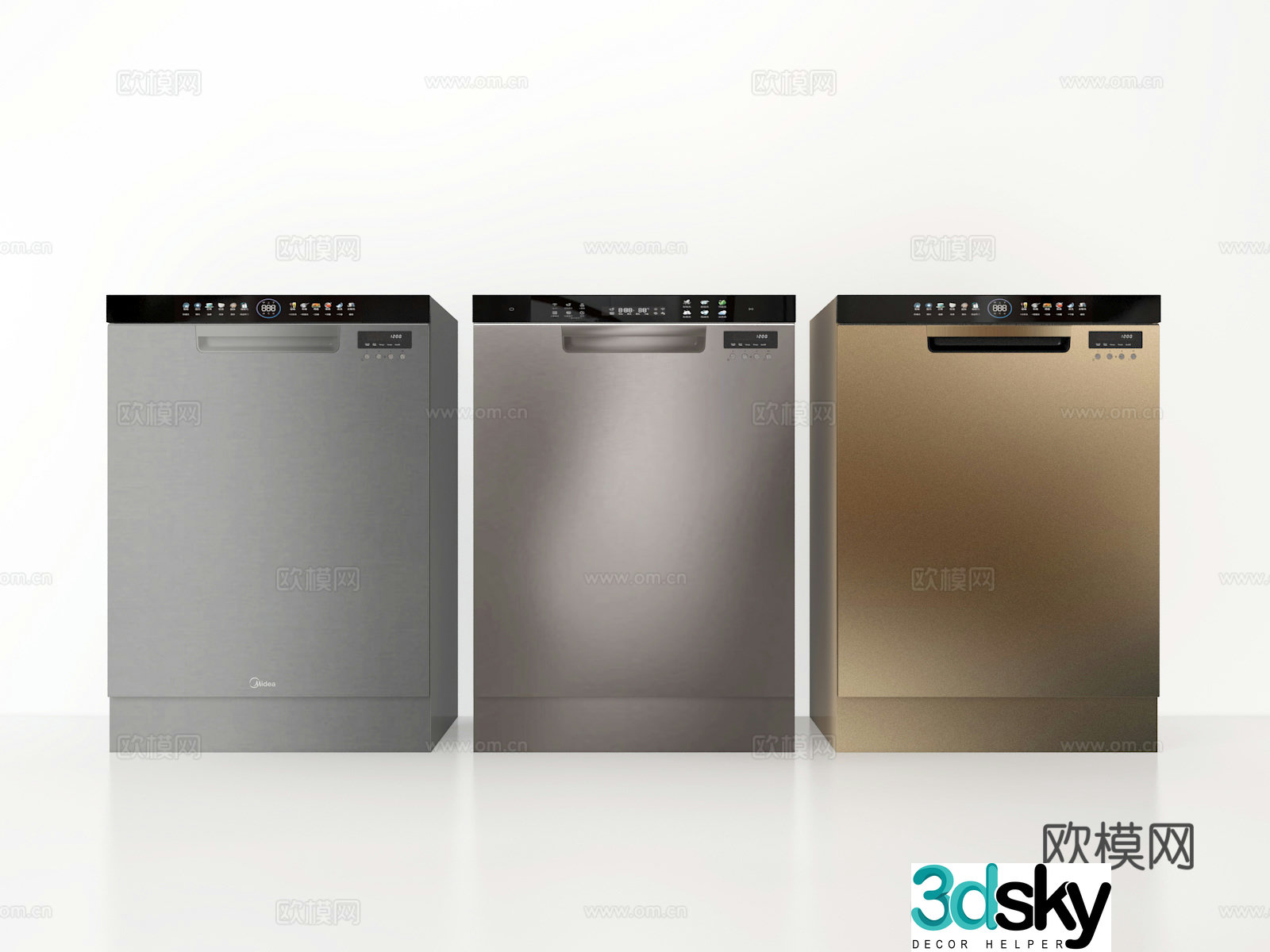 Kitchen appliances dishwasher 3d model