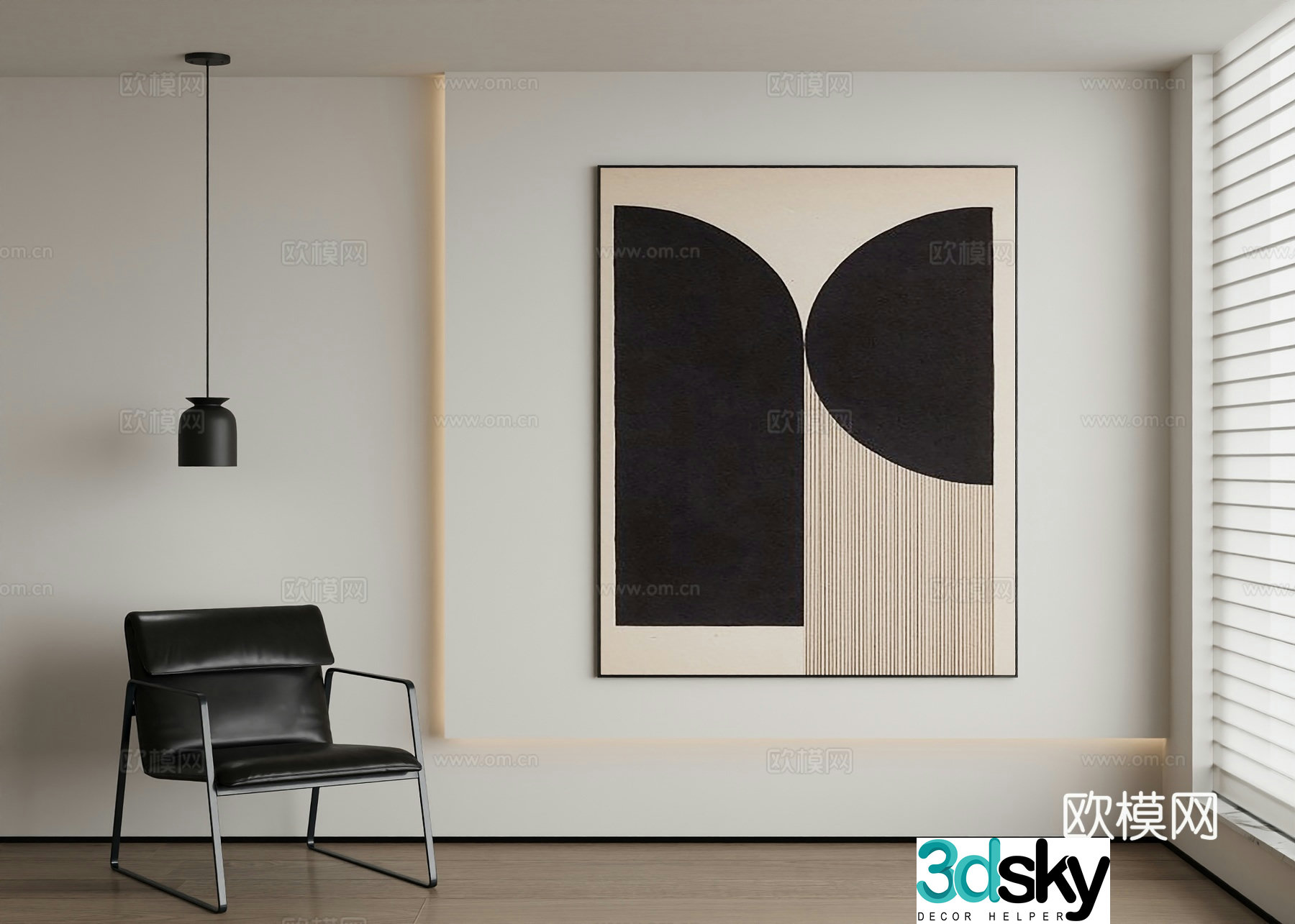 Modern abstract painting decorative painting 3d model
