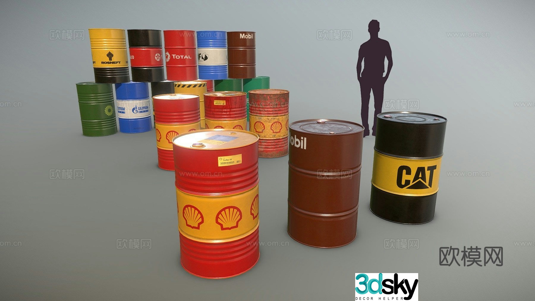 Iron barrel cargo 3d model