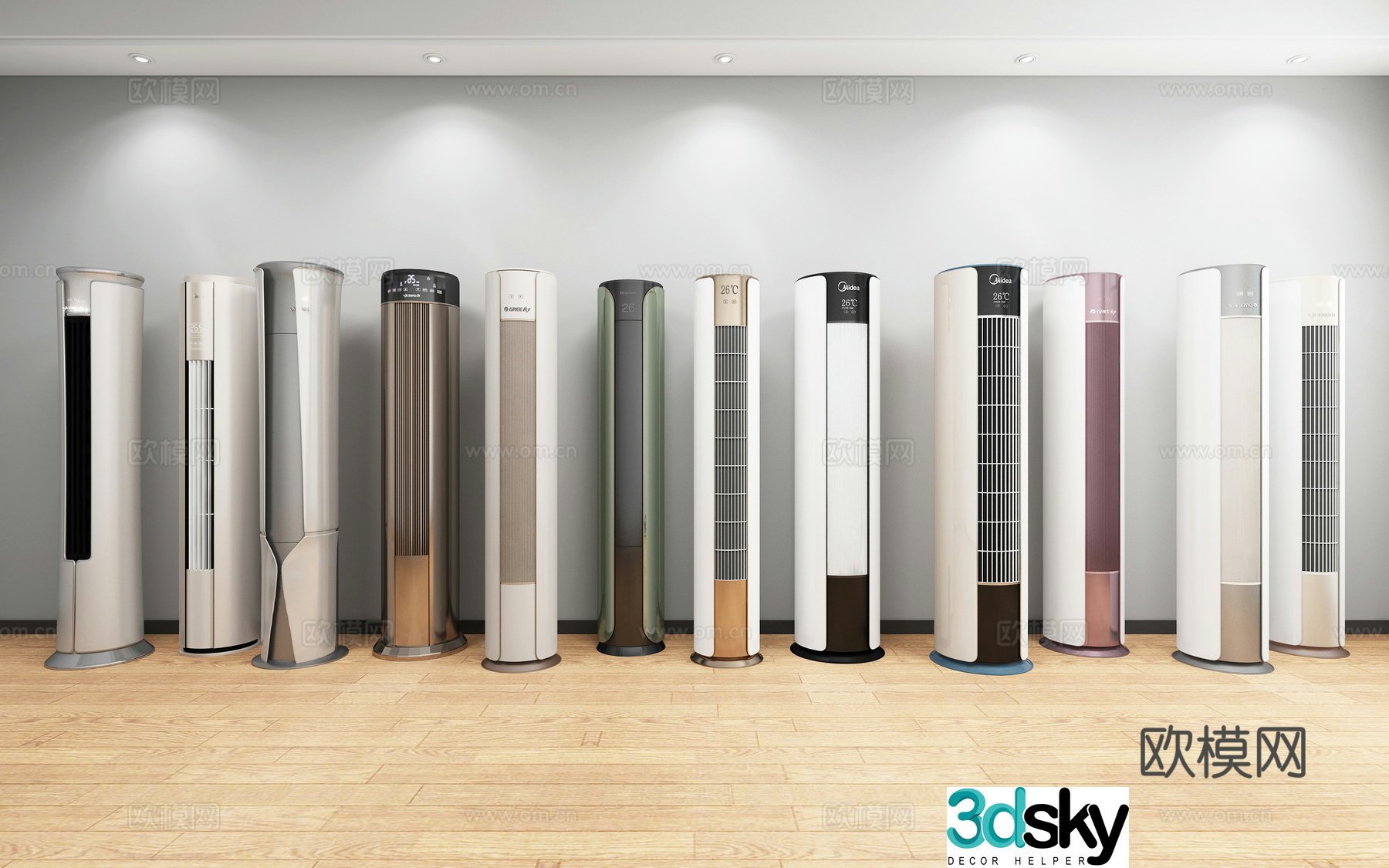 Vertical air conditioner cabinet 3D model