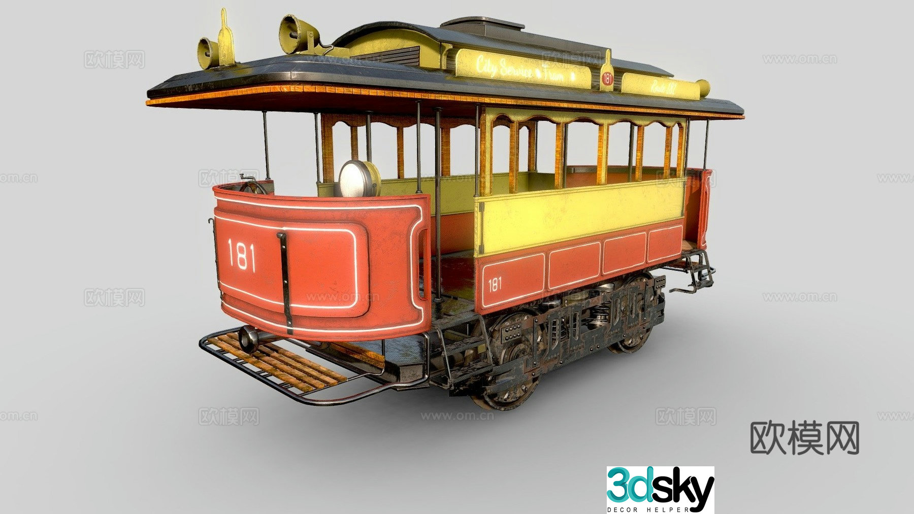 tram bus 3d model