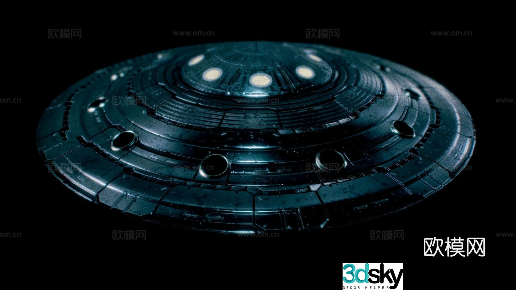 Alien flying saucer spaceship 3d model