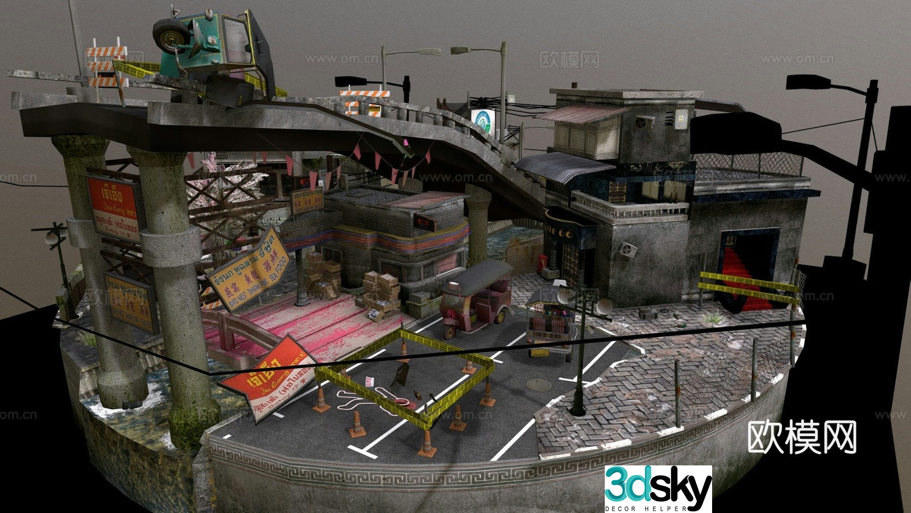 Bangkok city scene 3d model