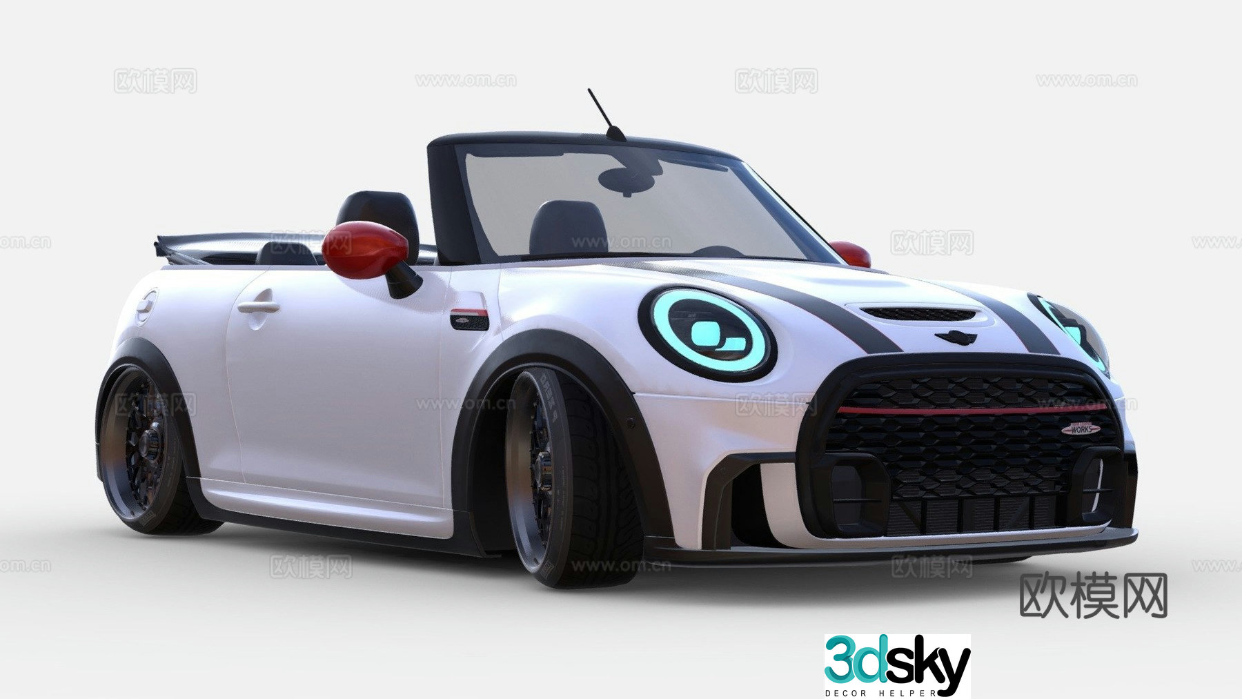 convertible car cartoon car 3d model
