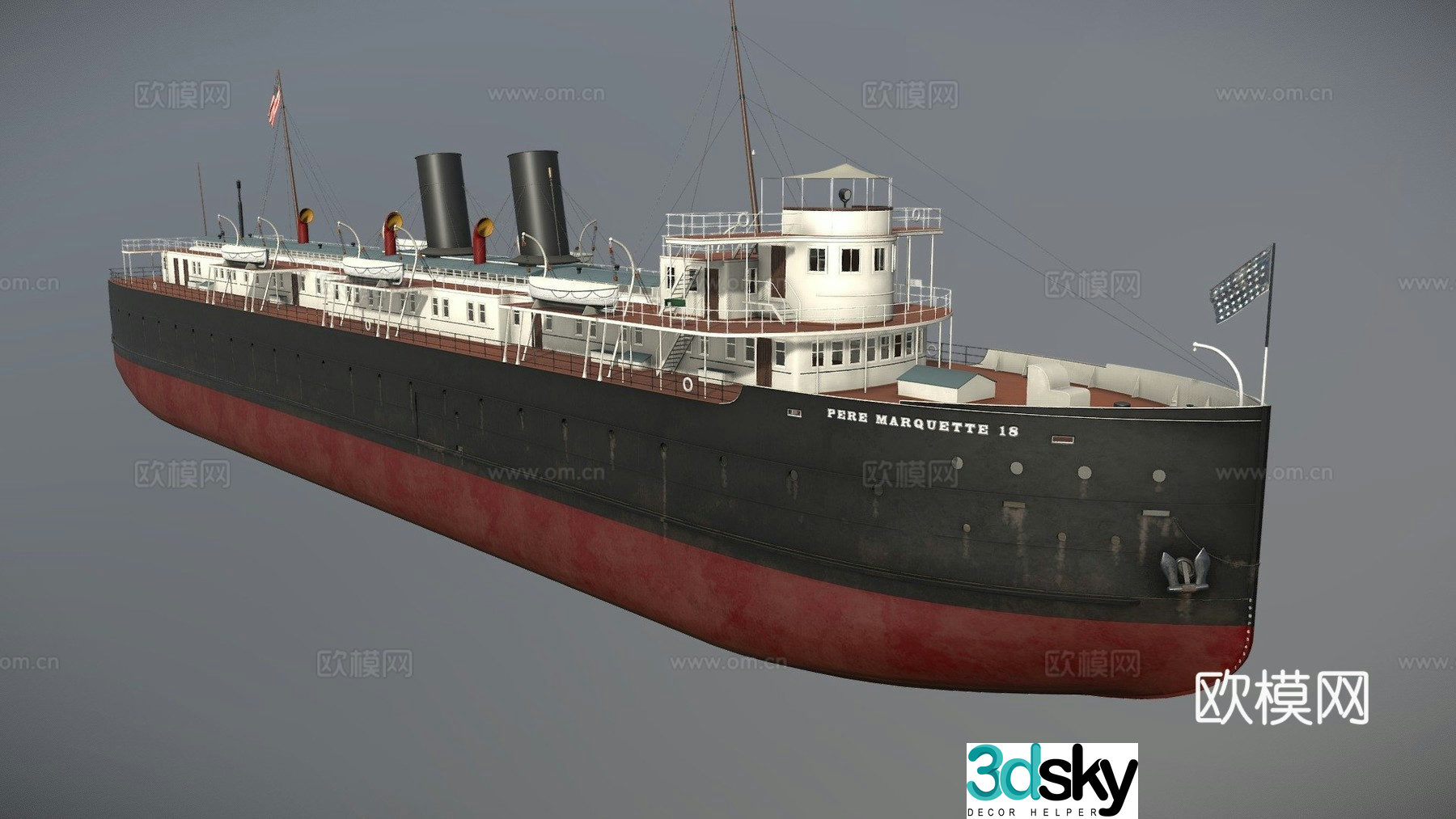 steam ferry 3d model