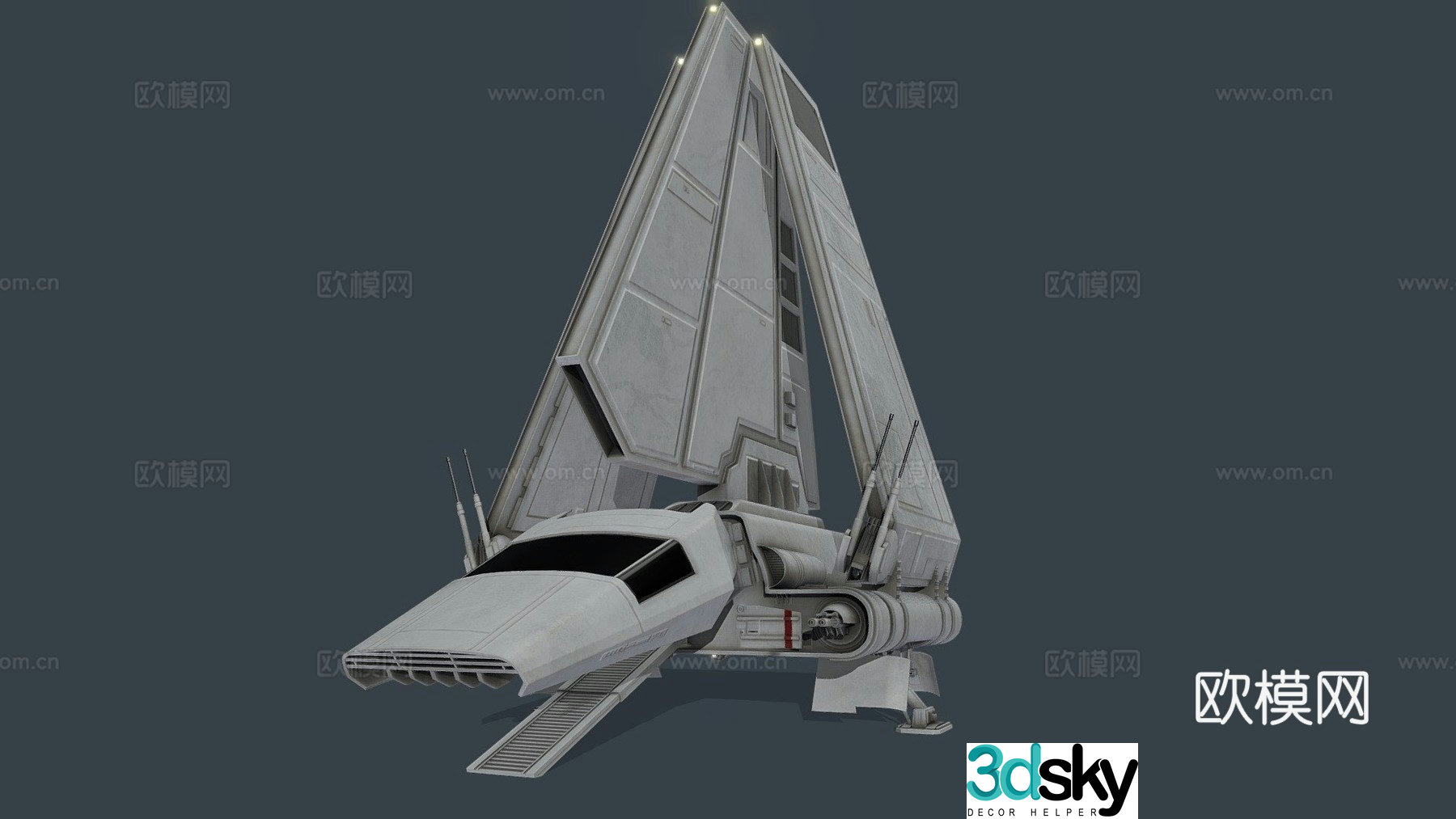 Sci-fi spaceship 3d model