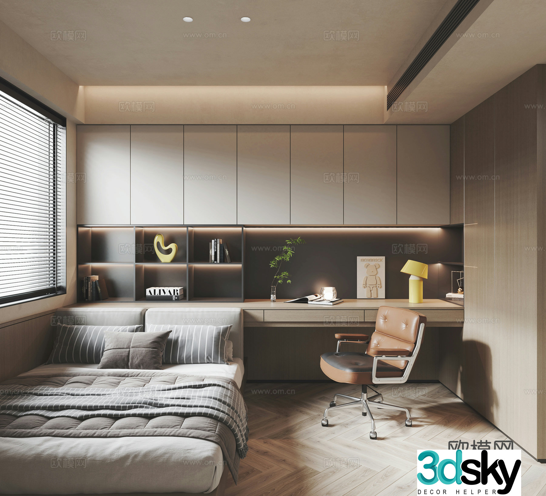 Modern tatami bedroom 3d model