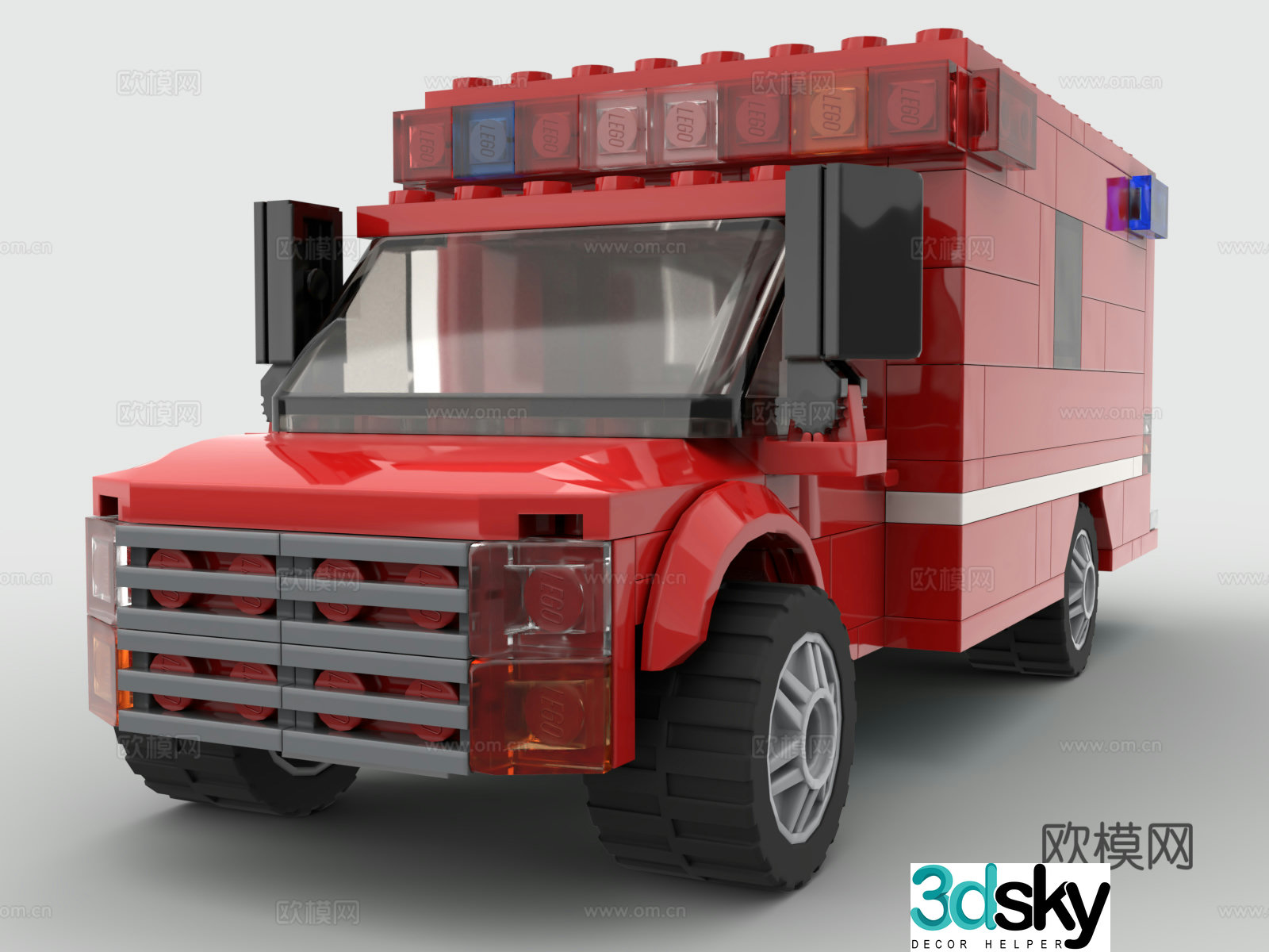 LEGO LEGO toys building blocks life ambulance ambulance 3d model