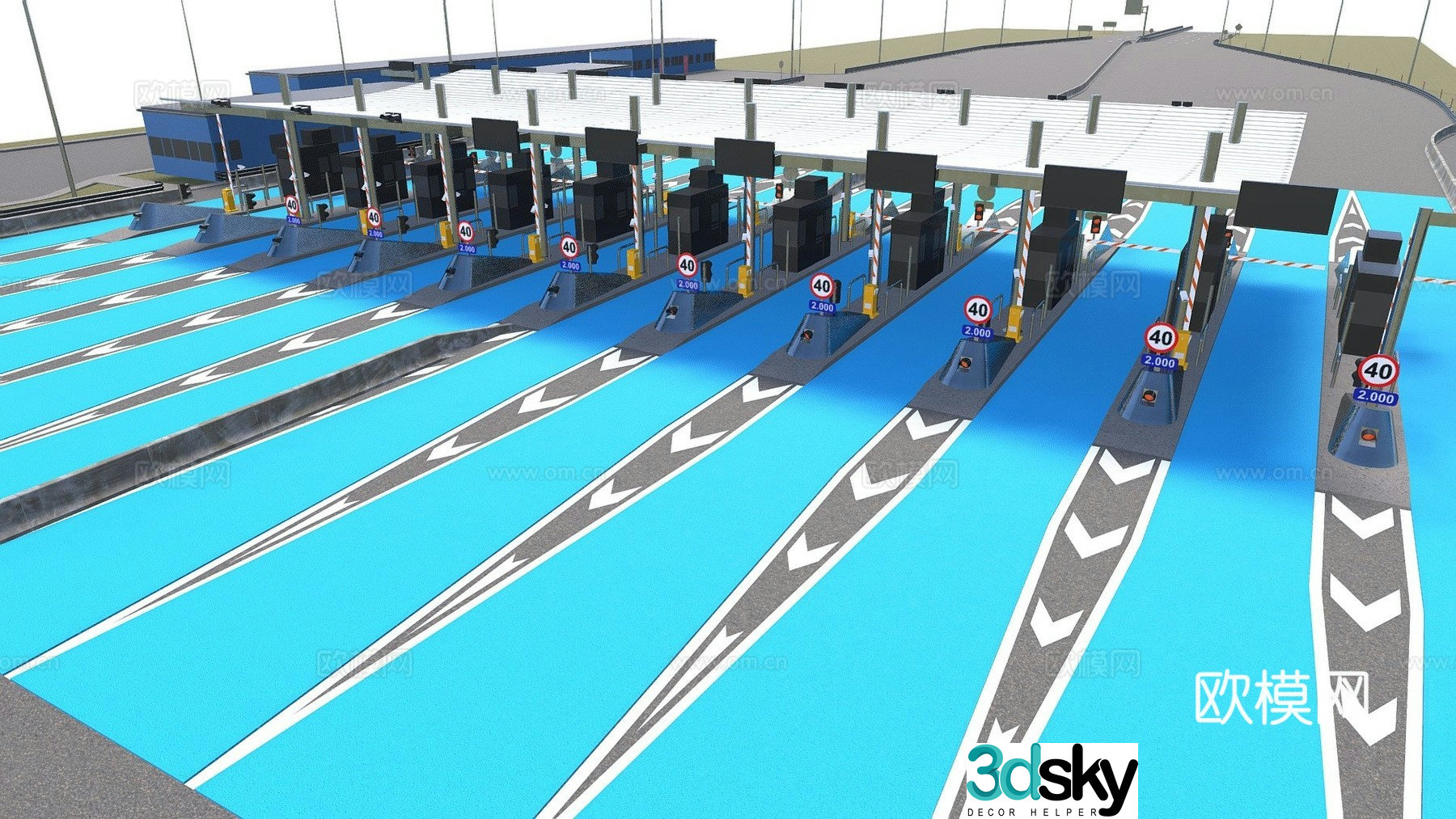 Highway toll station 3d model