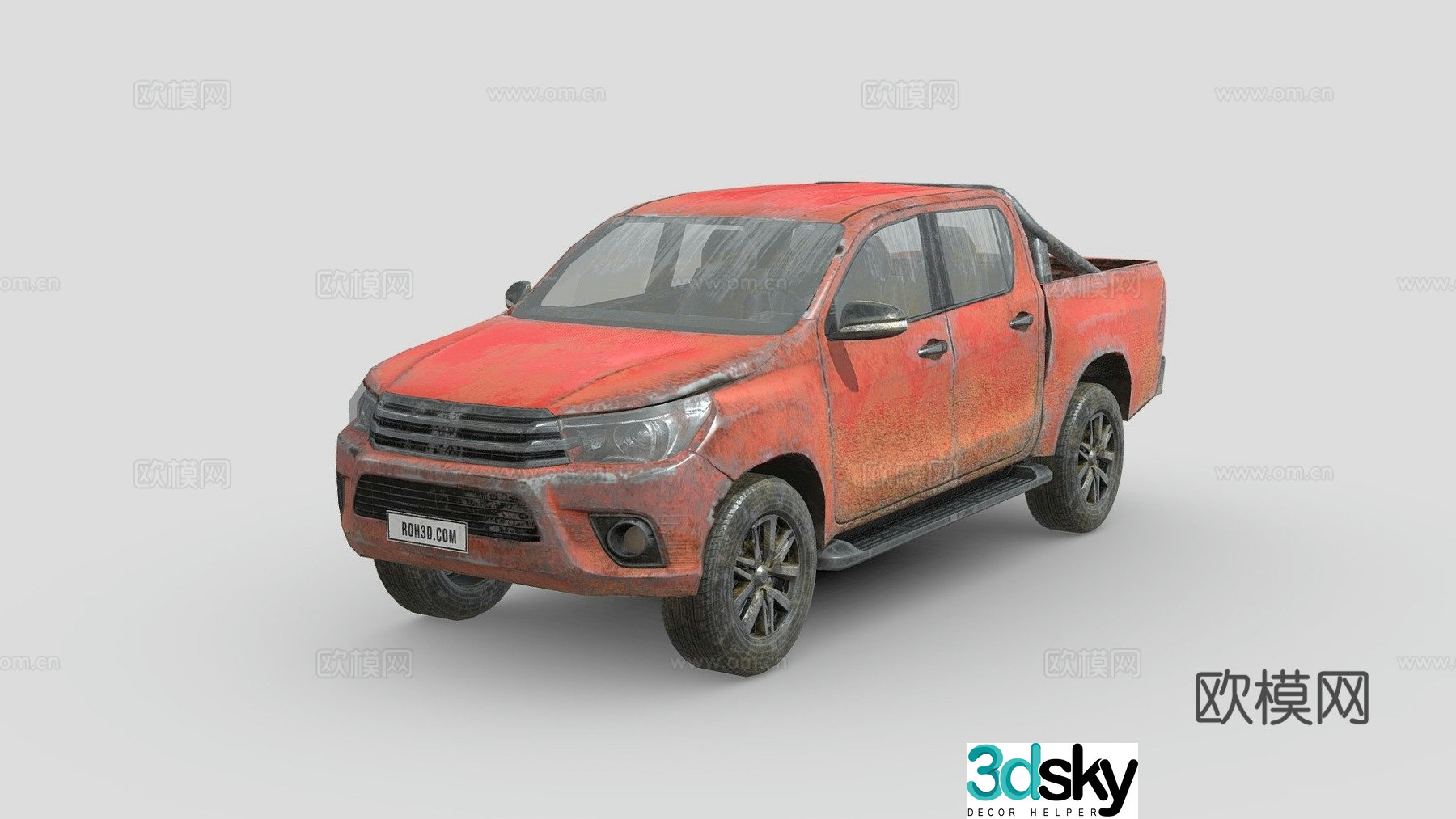 Dual driver dirty car 3d model