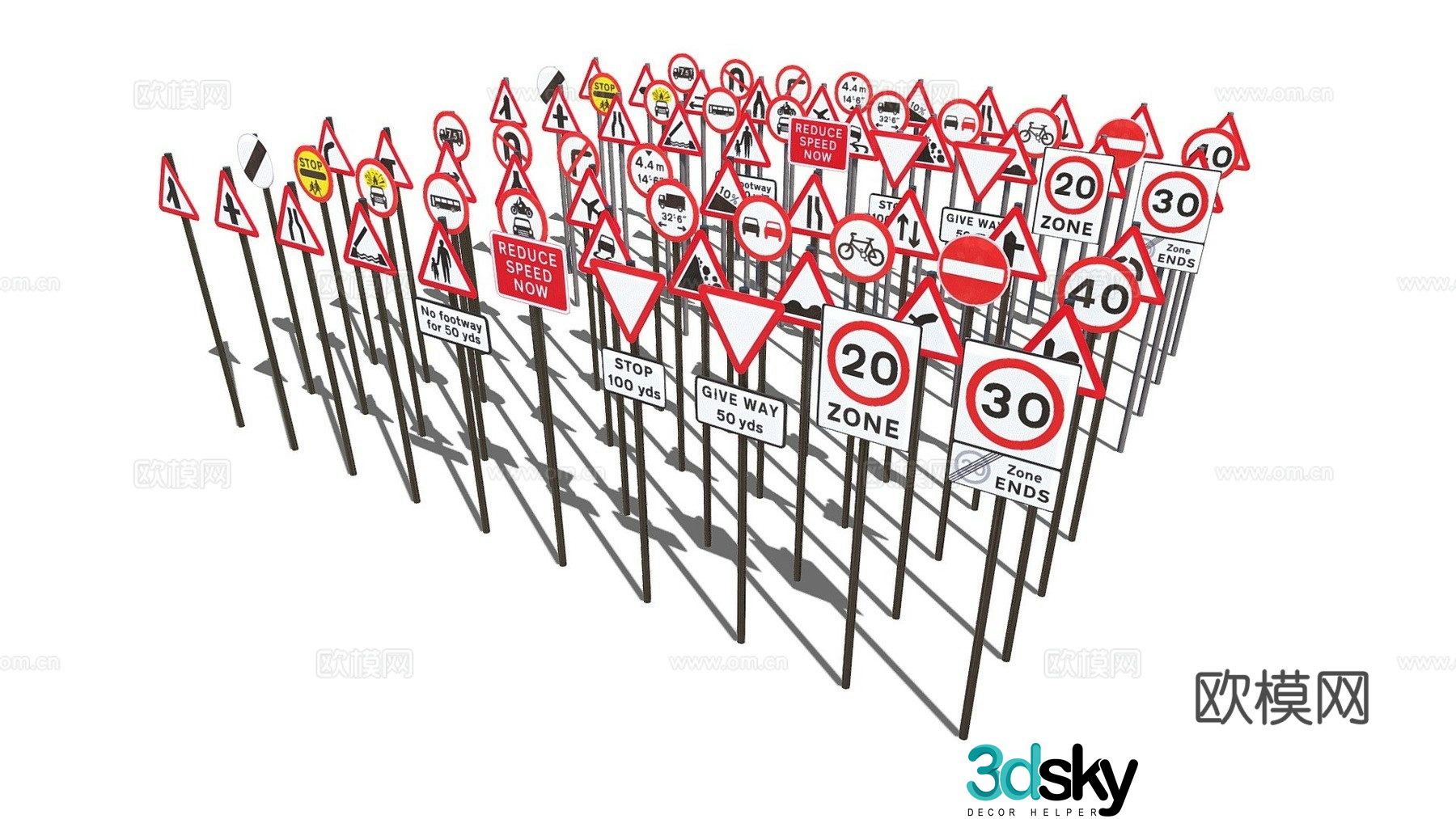 Road signs collection 3d model