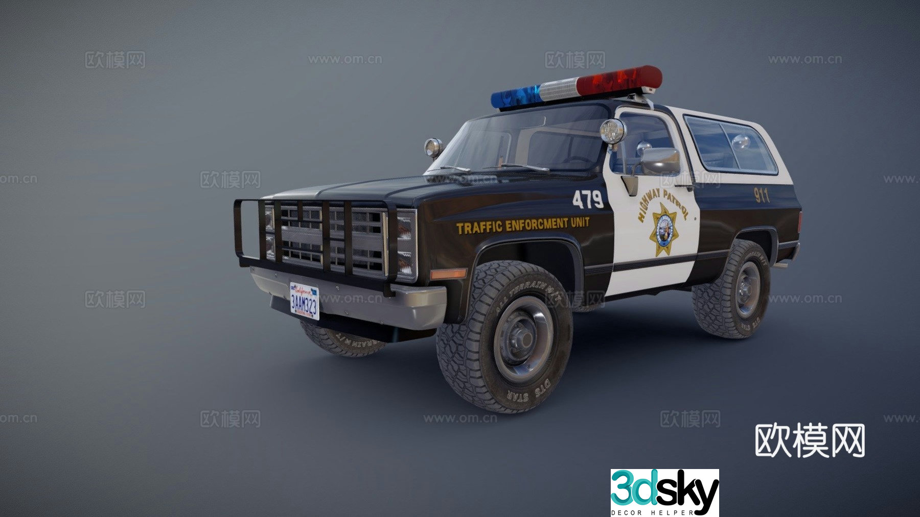off road police car car 3d model