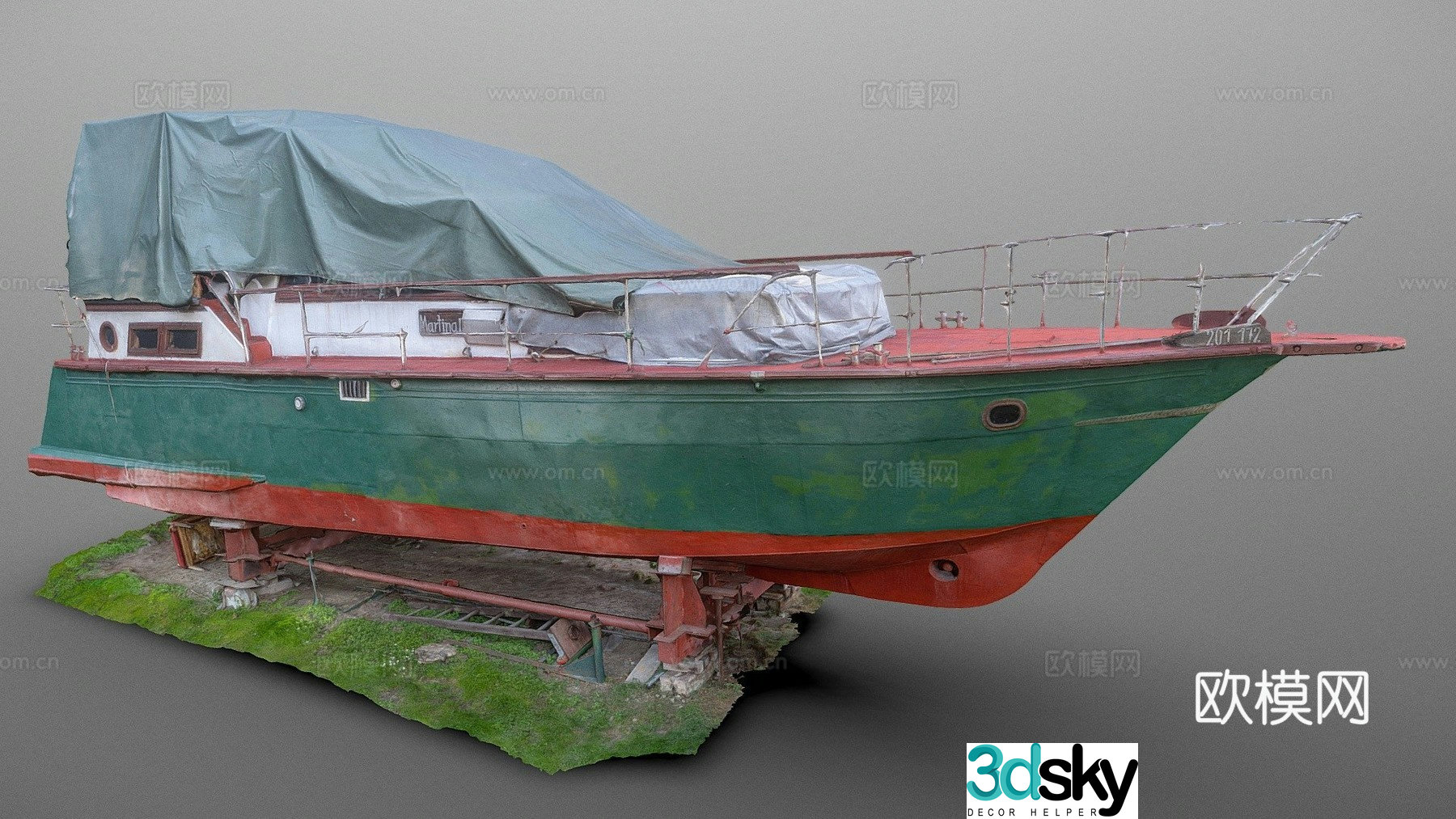 Dry dock ship 3d model