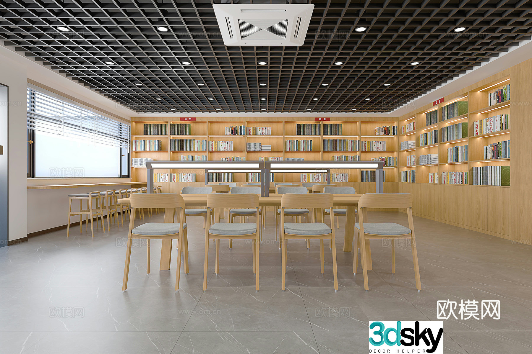 Modern activity center table tennis room 3d model