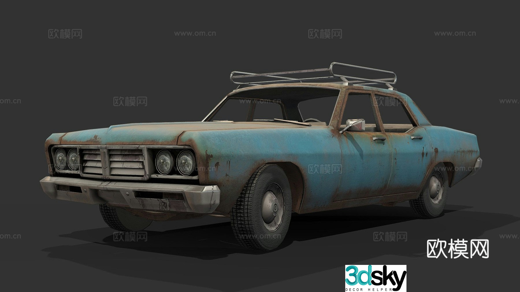 Old car sedan 3d model