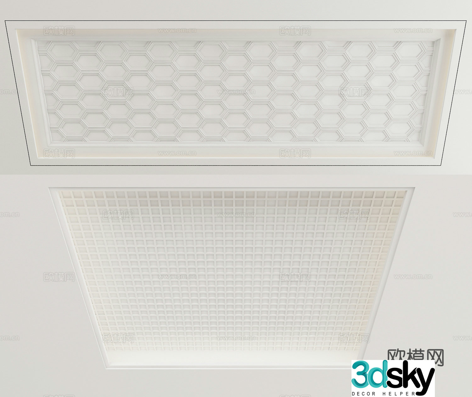 Modern ceiling geometric honeycomb ceiling 3d model