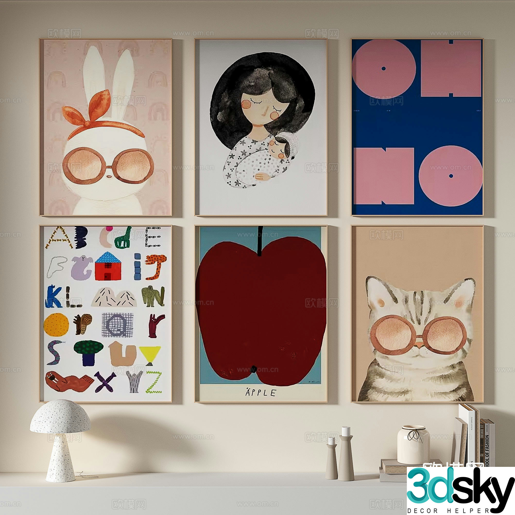 Decorative painting art painting hanging painting 3d model