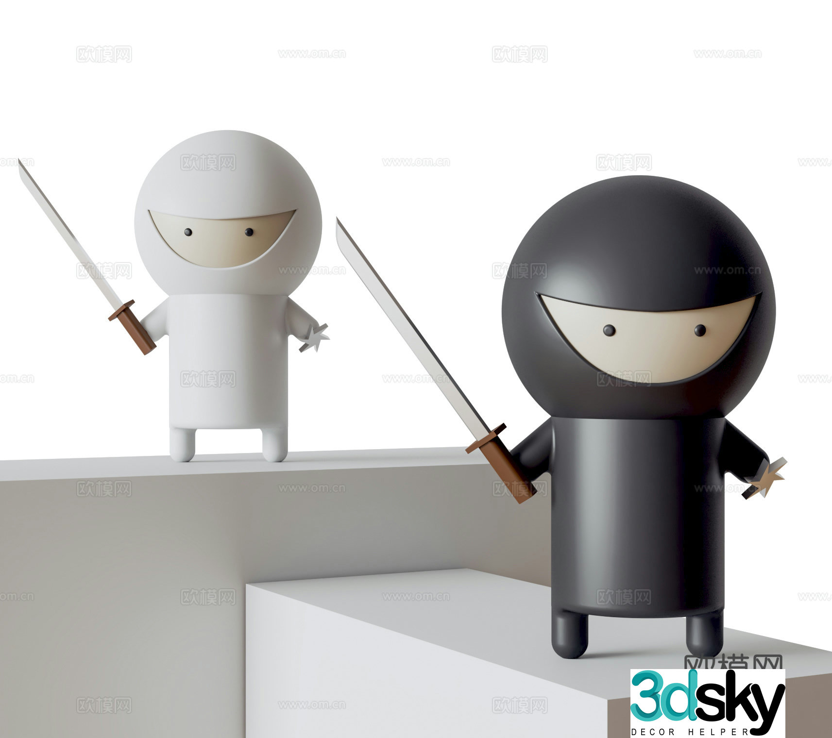 Ninja trendy toys sculpture doll ornaments 3d model