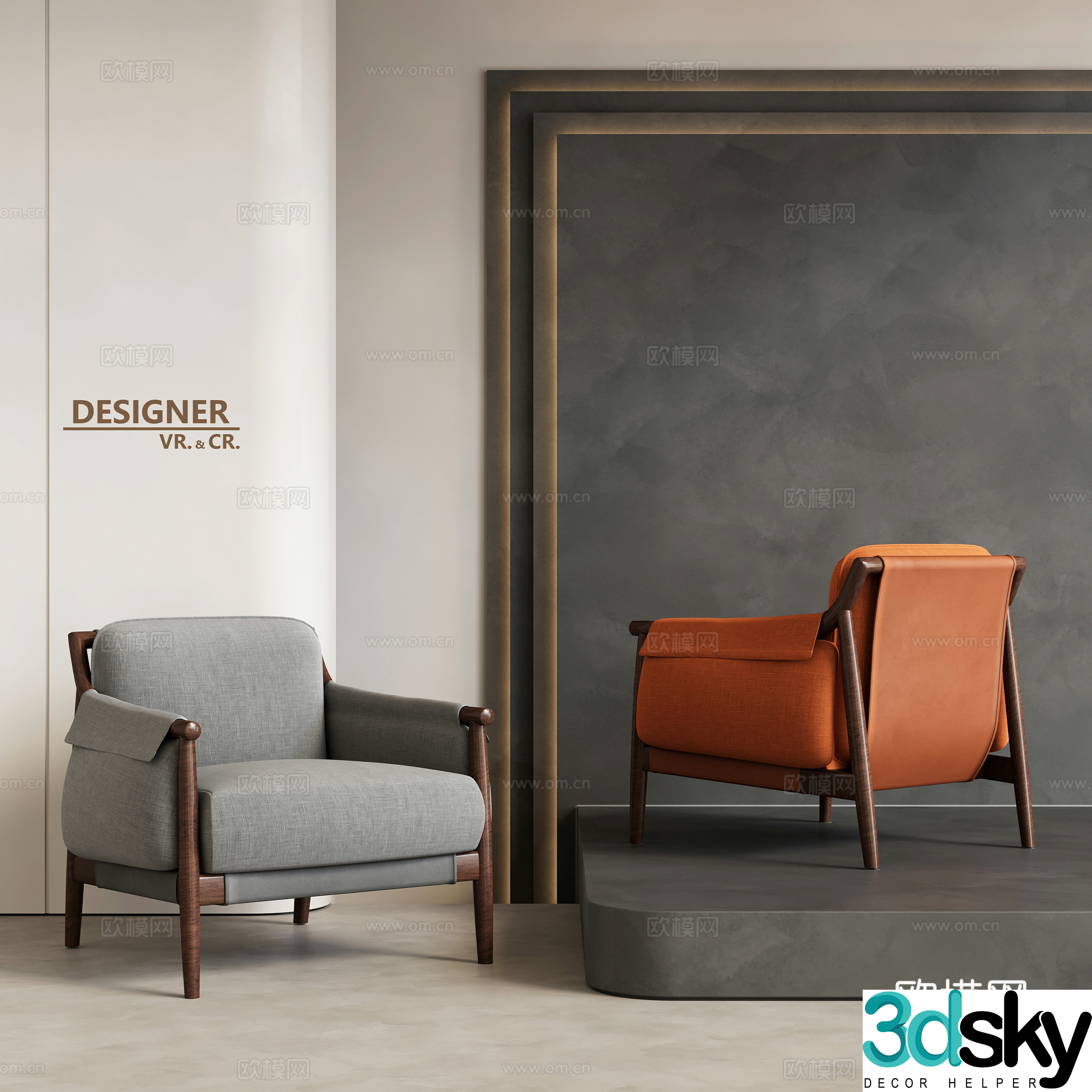 Single sofa leisure sofa 3d model