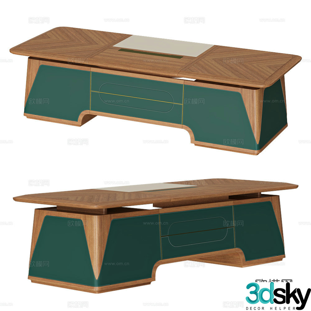 Modern solid wood desk desk 3d model