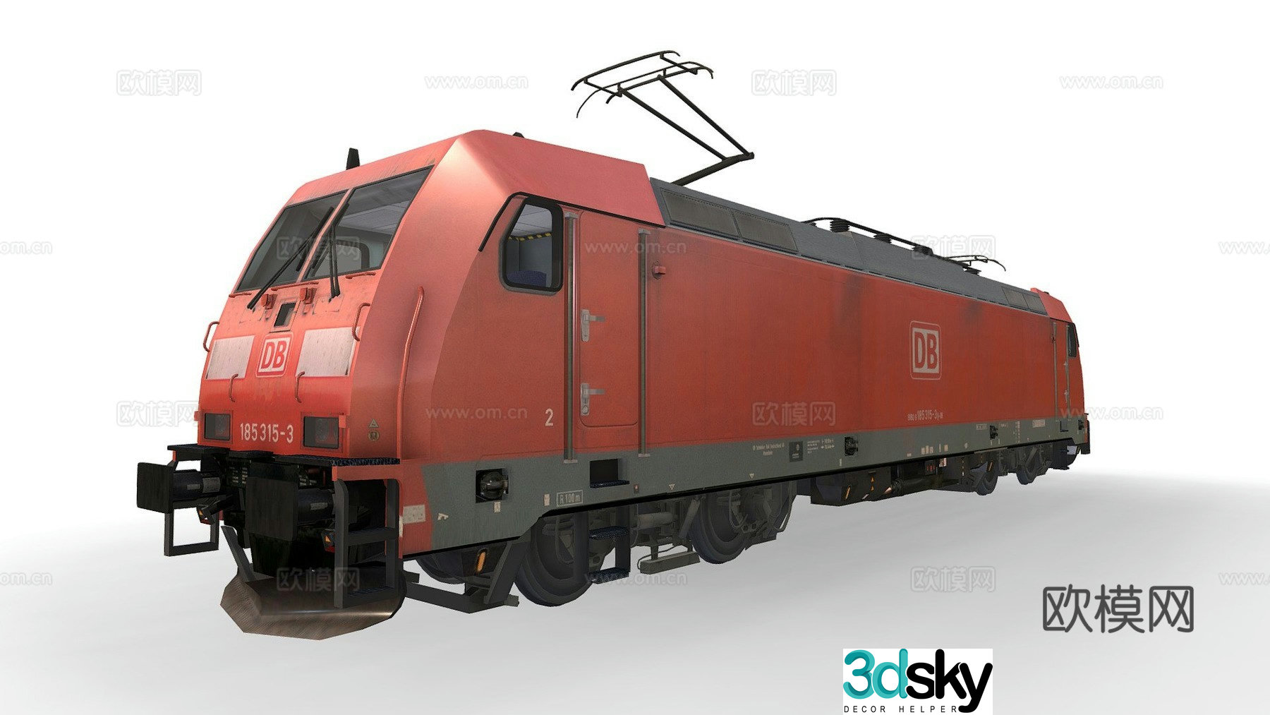 Railway freight car rail car 3d model