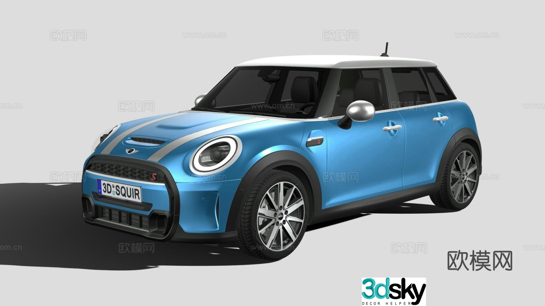 mini cooper car sedan 3d model