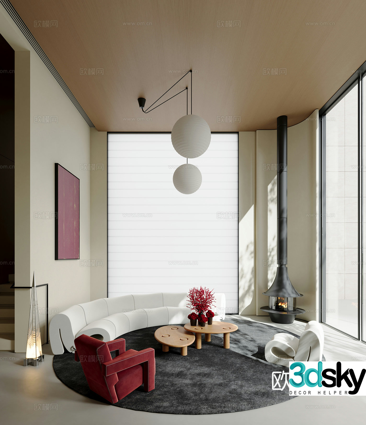 Modern modular sofa curved sofa 3d model