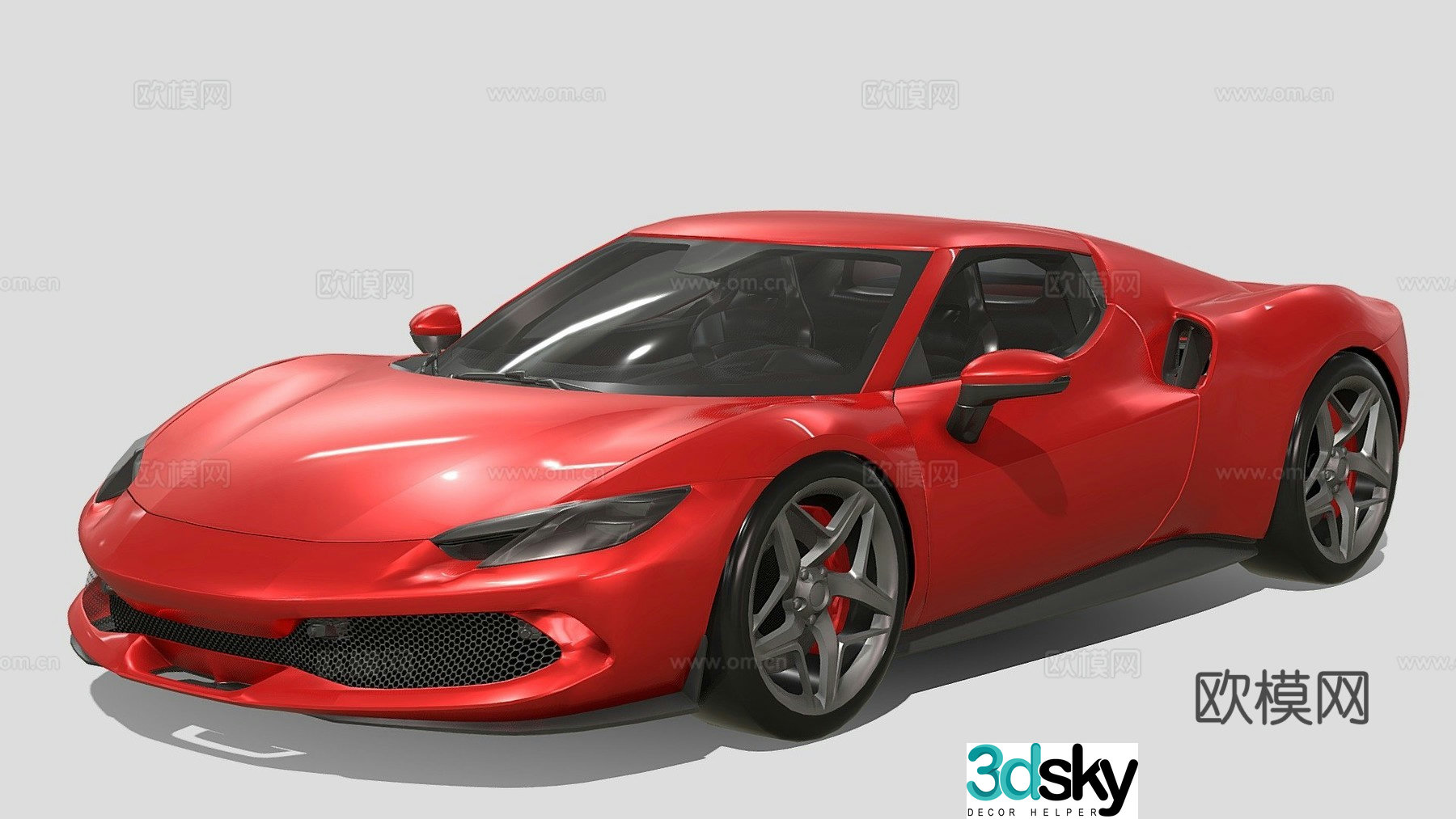 red car sports car supercar 3d model
