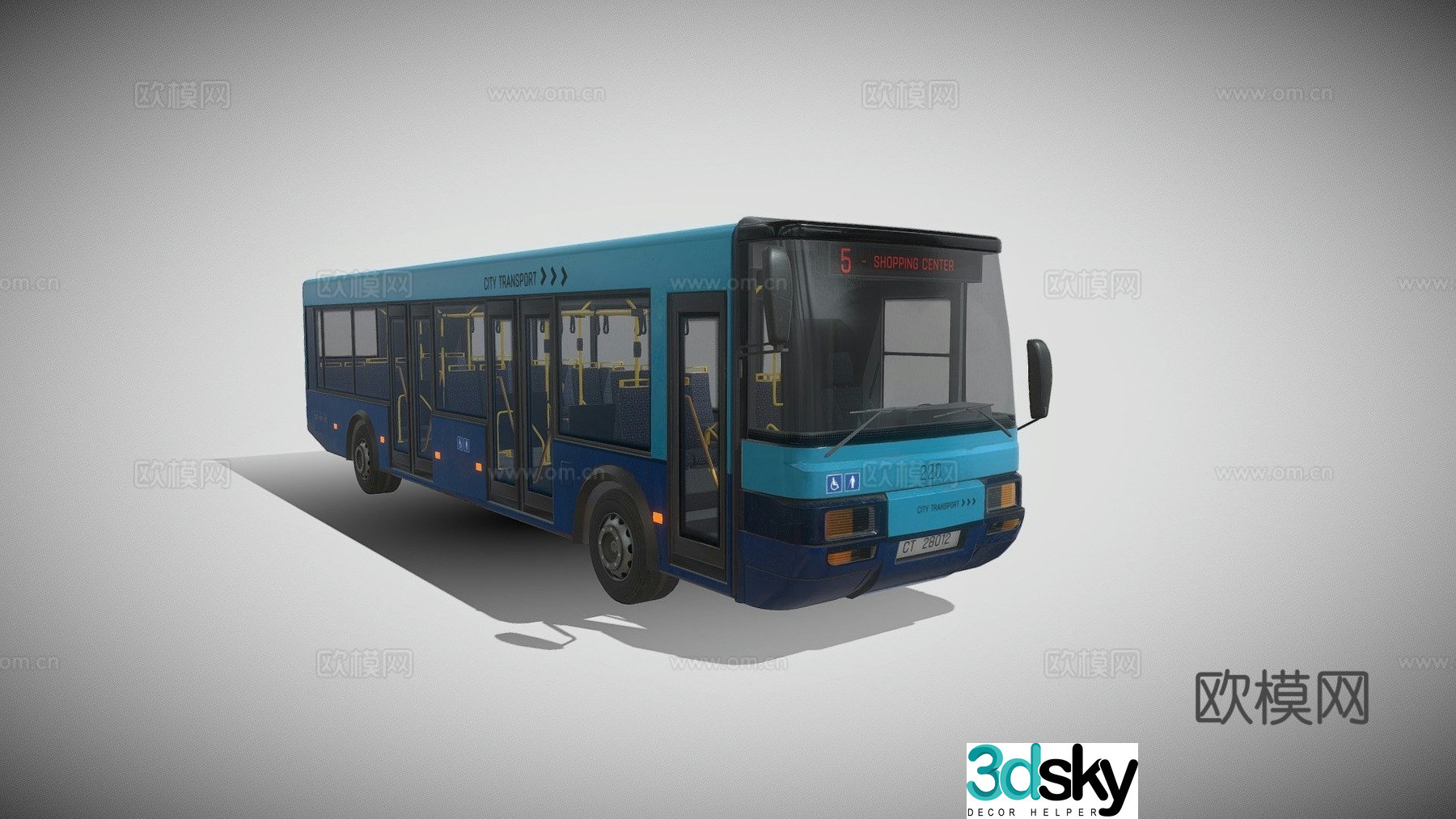 car bus city bus 3d model