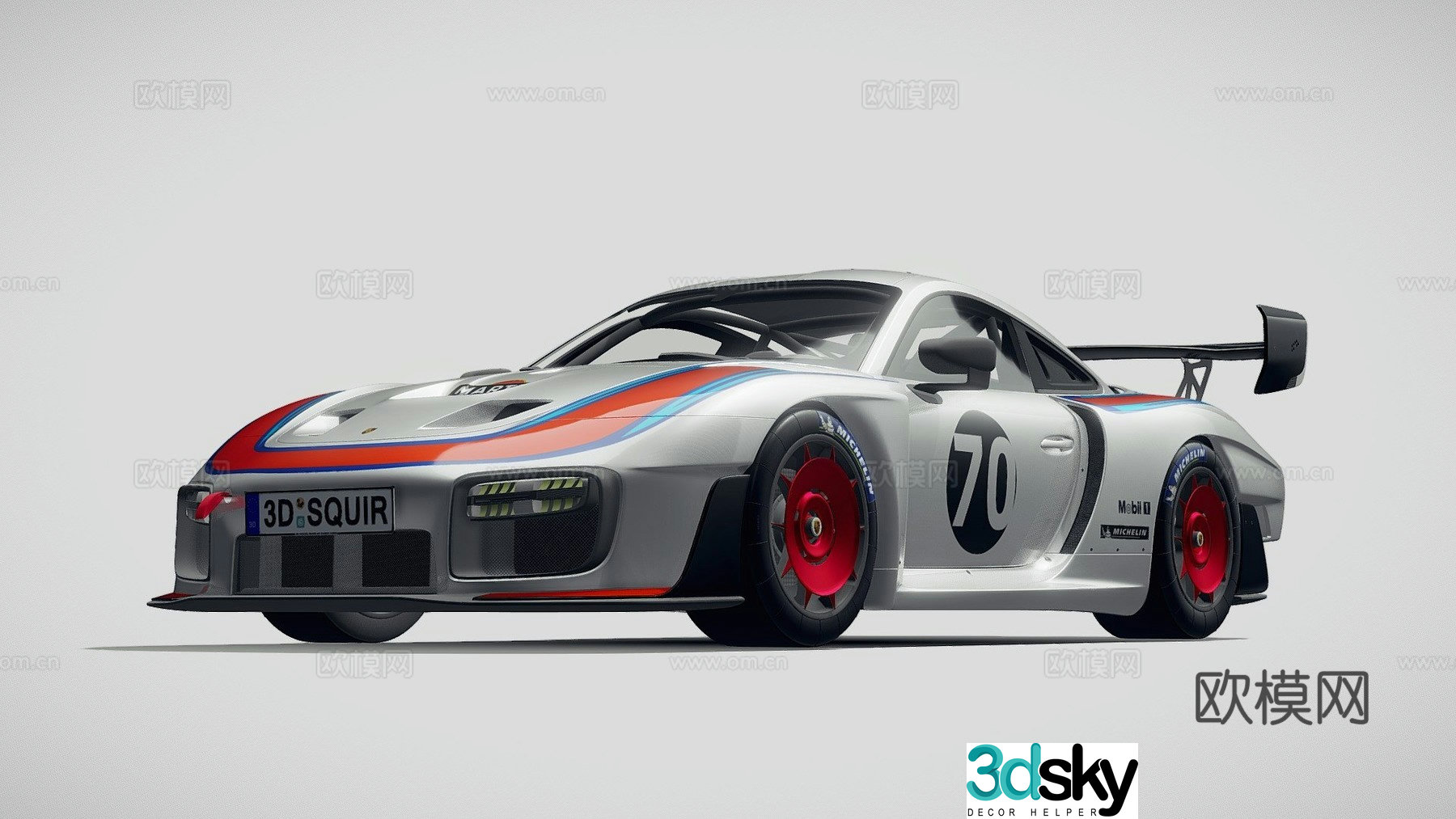 porsche car race car 3d model