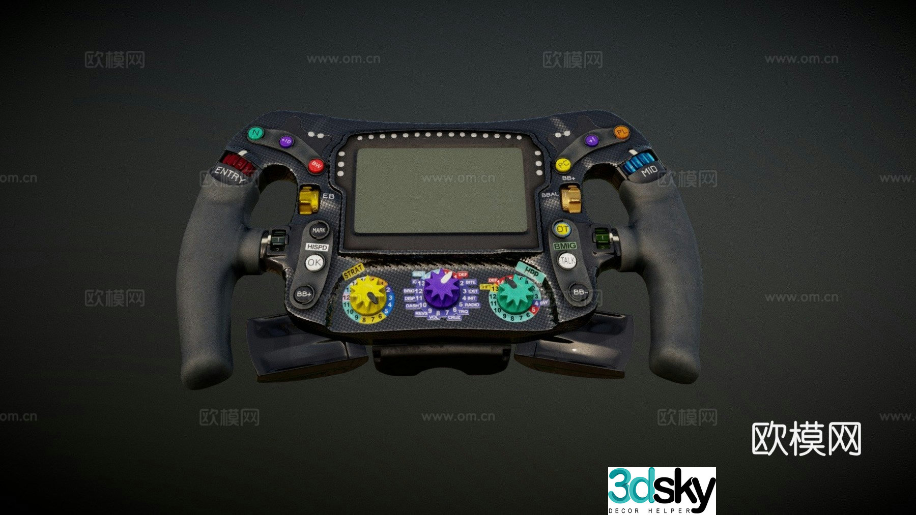 Game steering wheel 3d model
