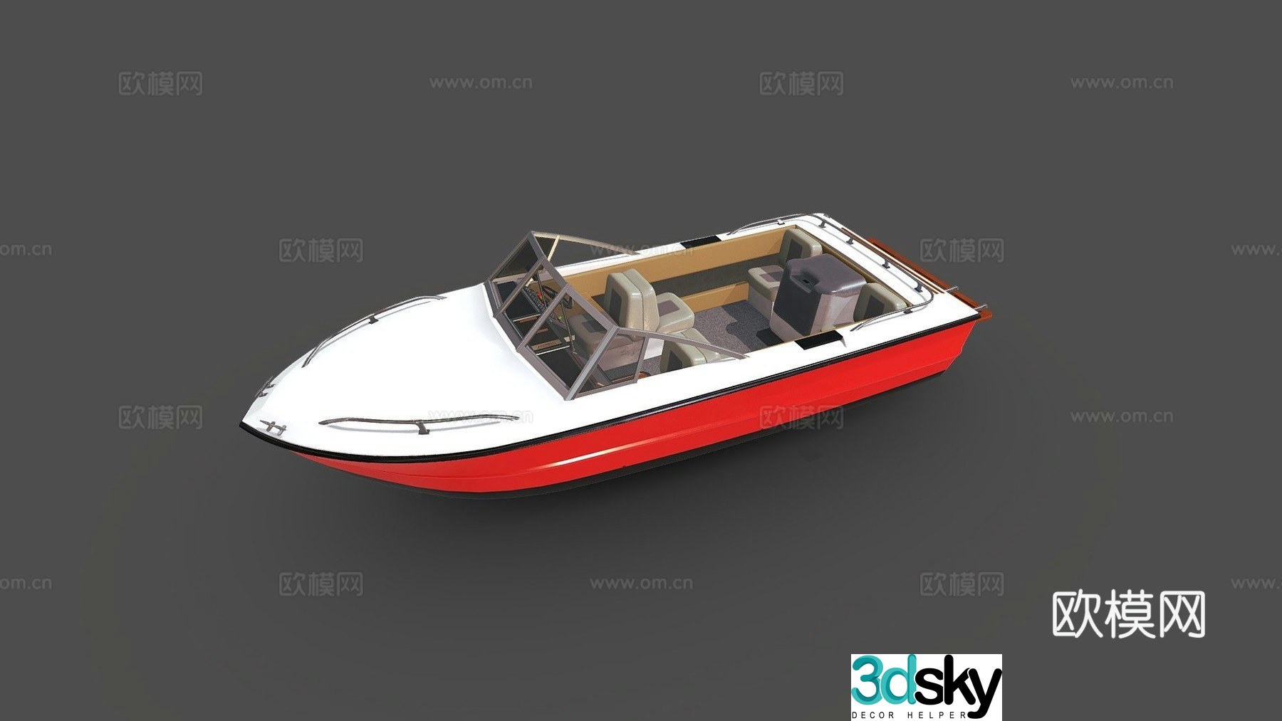 speedboat motorboat yacht 3d model