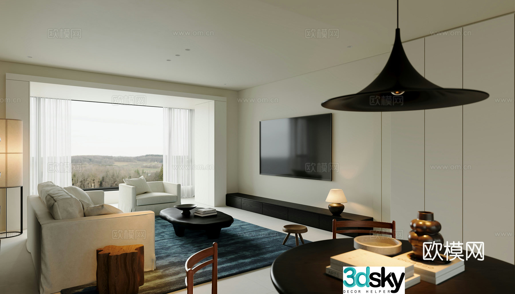 Modern living room 3d model