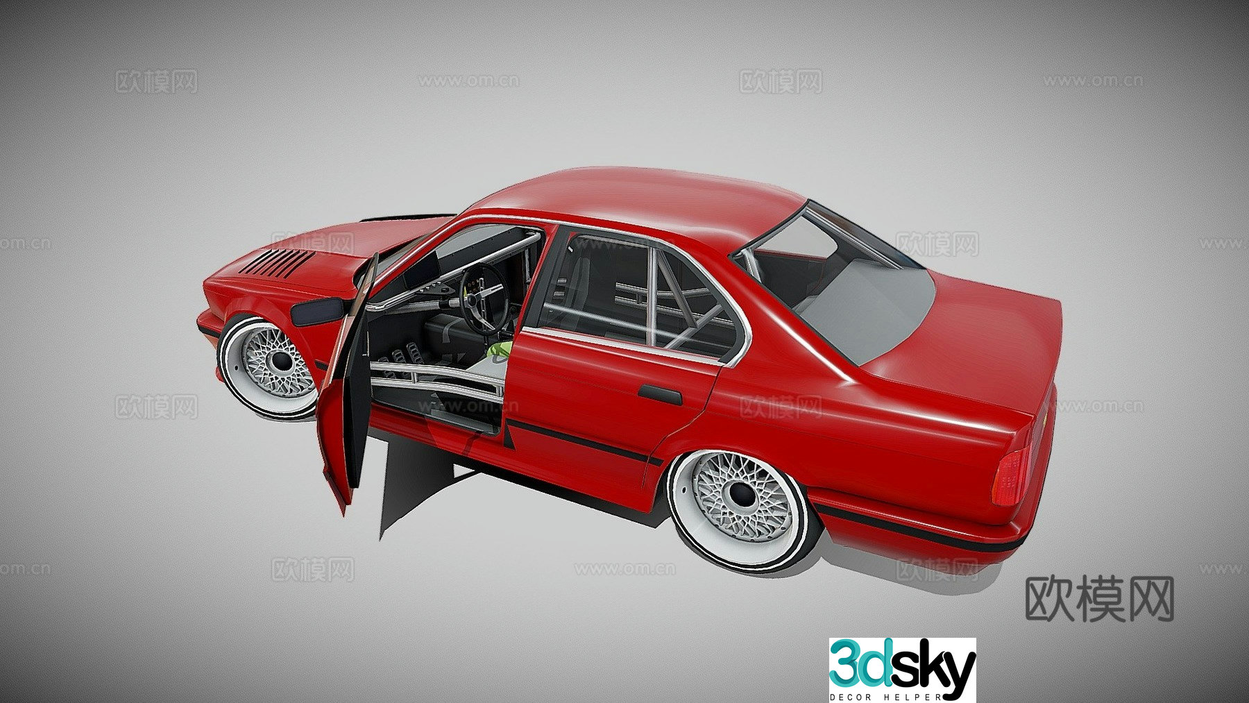 red car sedan 3d model