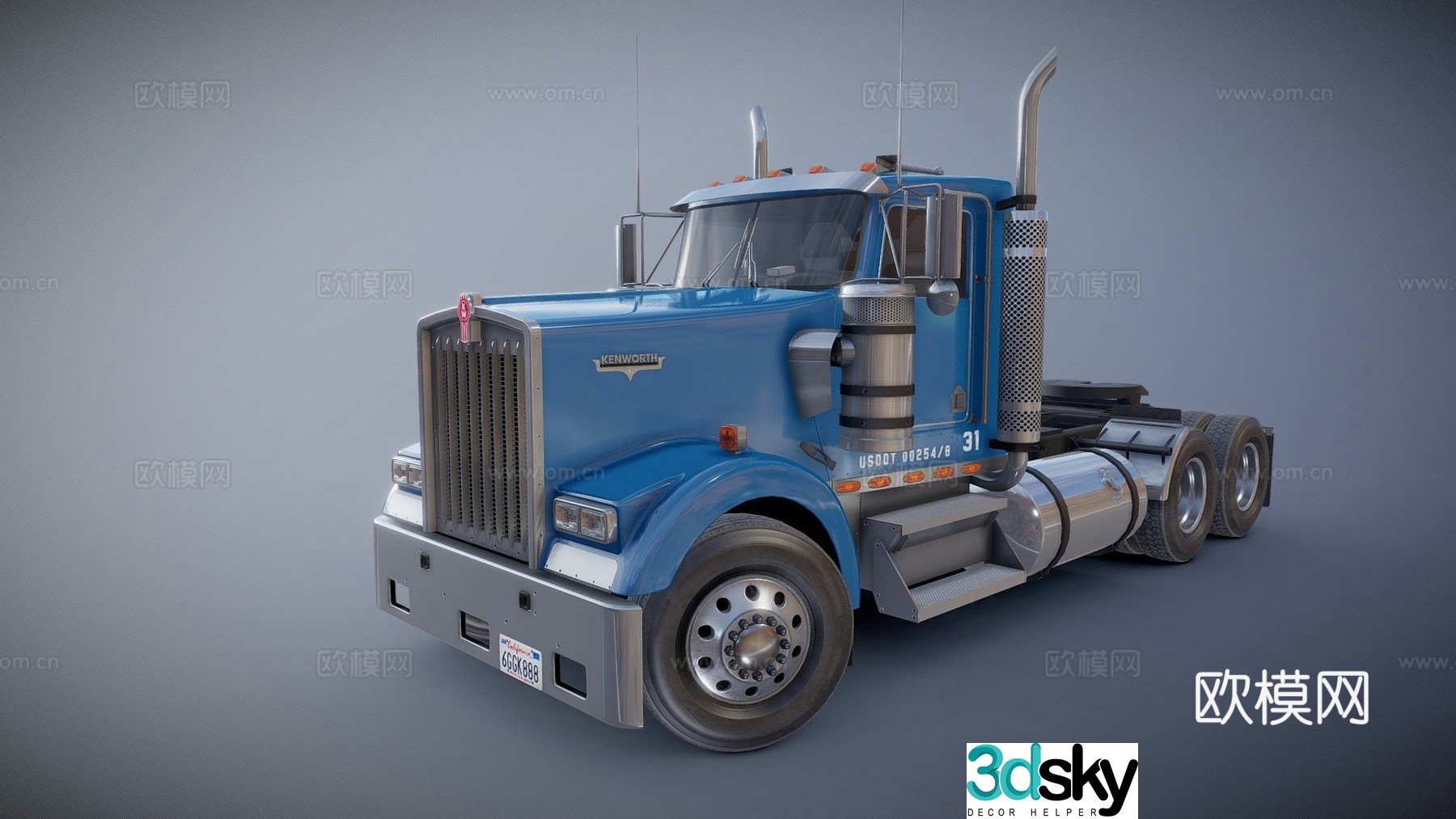 car semi truck 3d model