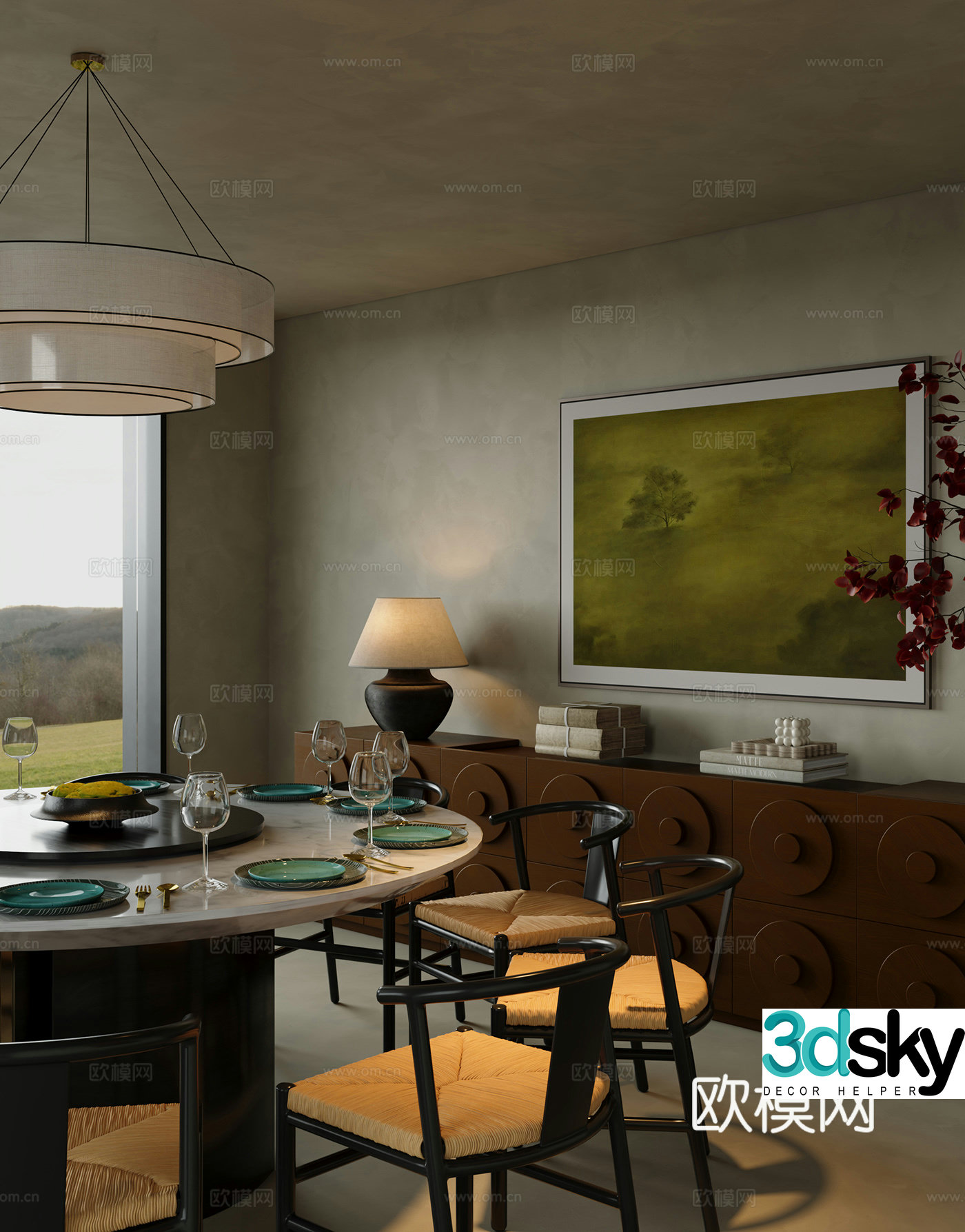 Medieval style restaurant private room 3D model