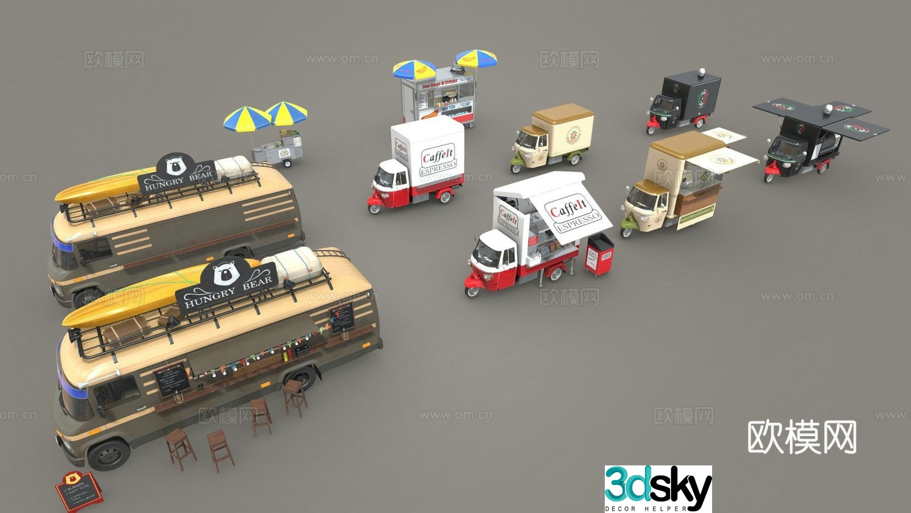 Sales cart food cart dining cart 3d model
