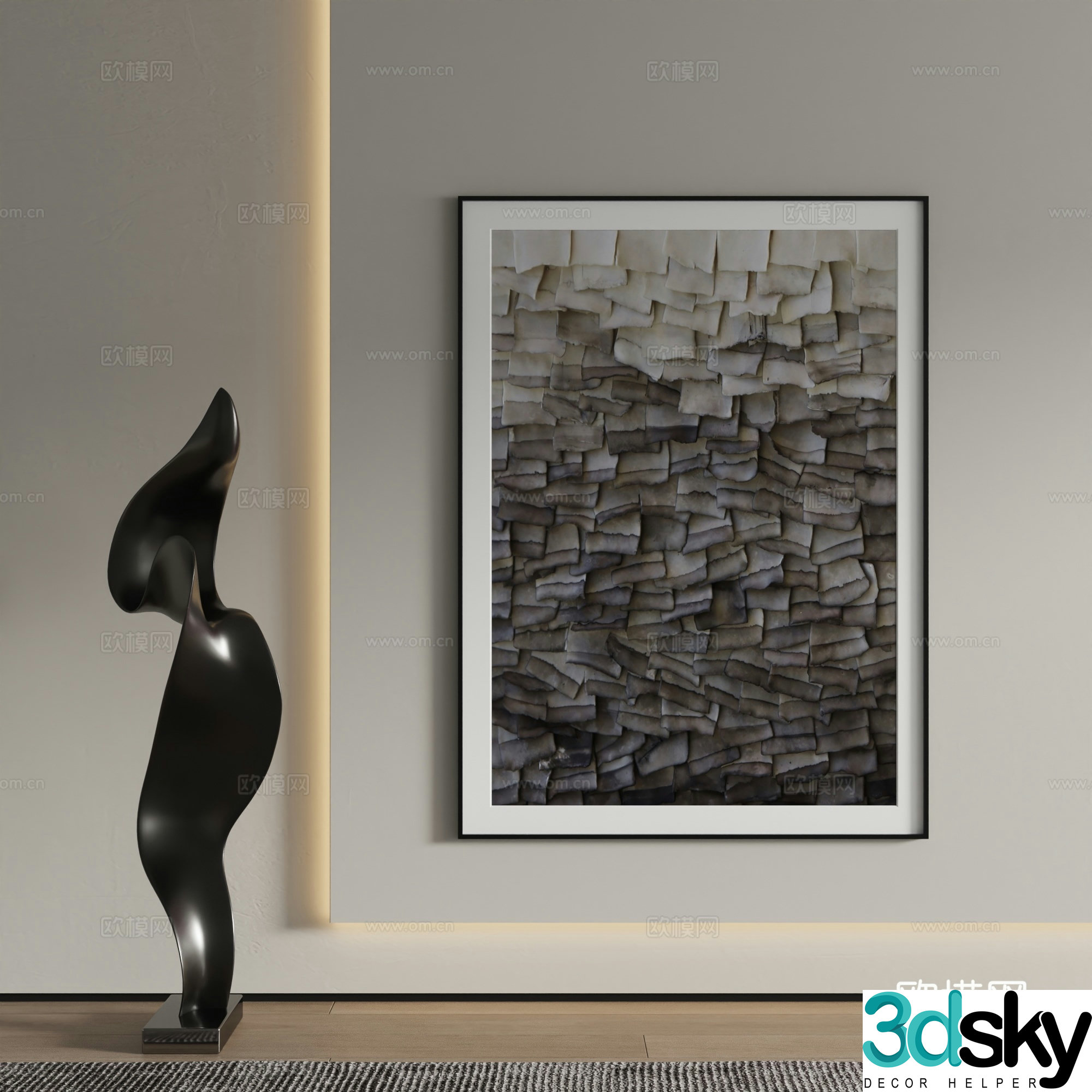 Decorative painting abstract painting hanging painting 3d model