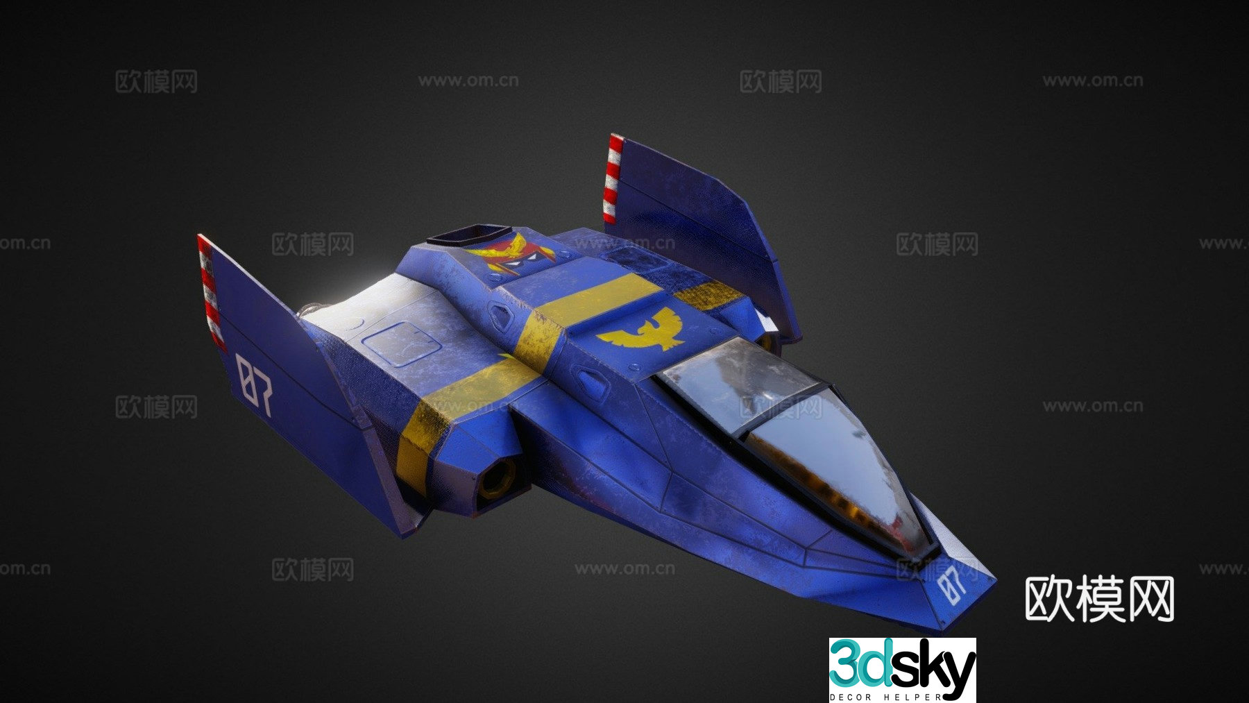 aviation fighter spaceship 3d model