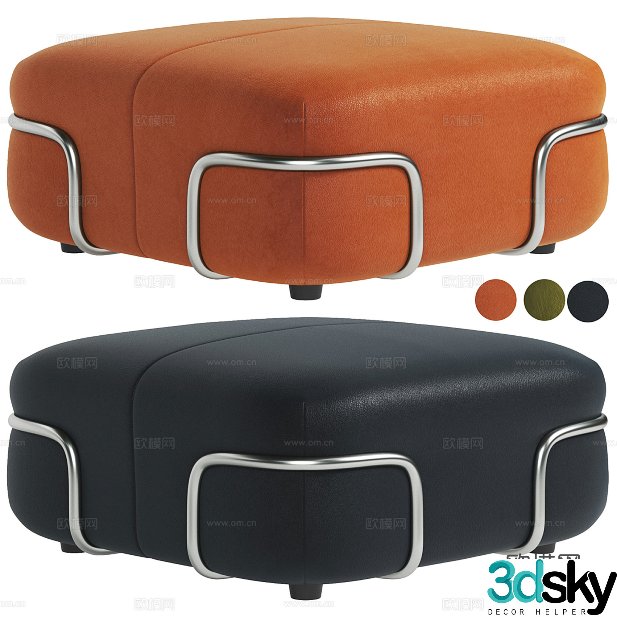 Modern stool sofa stool 3d model