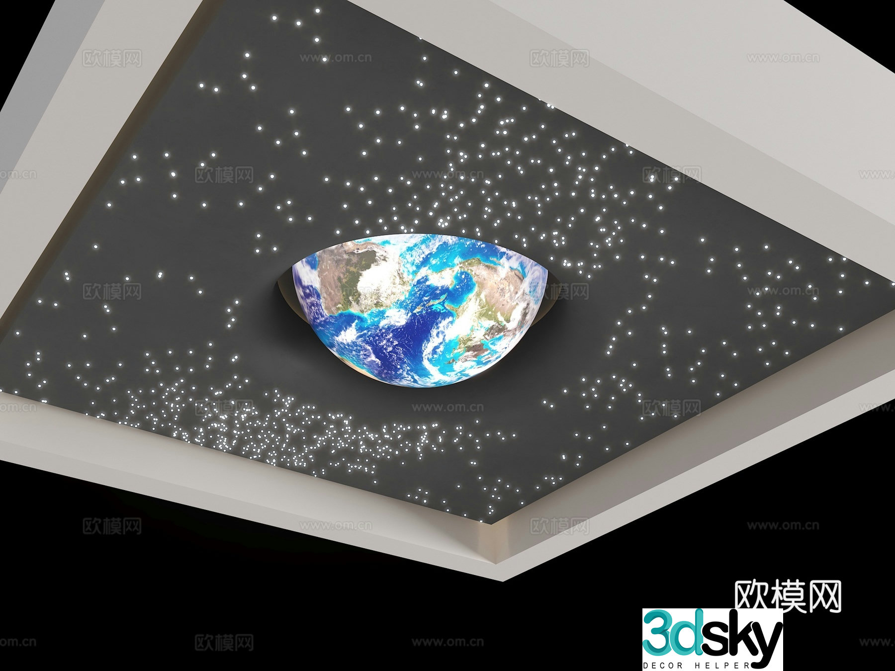 Square suspended ceiling starry sky suspended ceiling ceiling 3d model