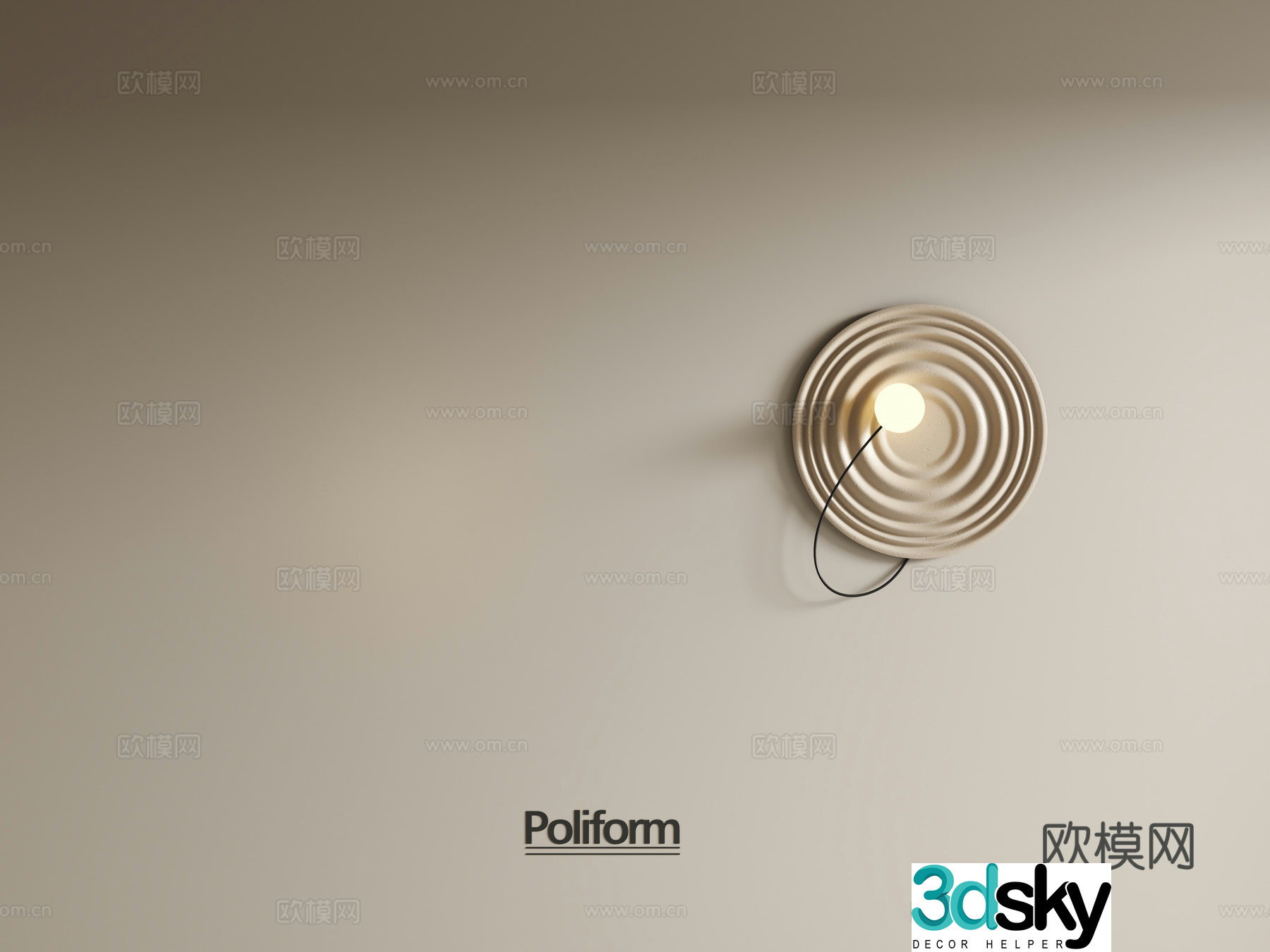 Wabi-sabi wall lamp round wall lamp bedside wall lamp 3d model