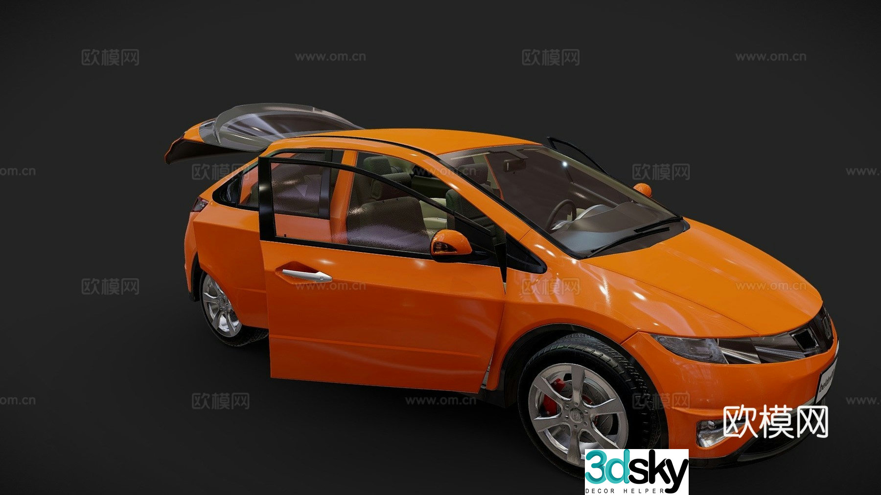 honda civic car sedan 3d model