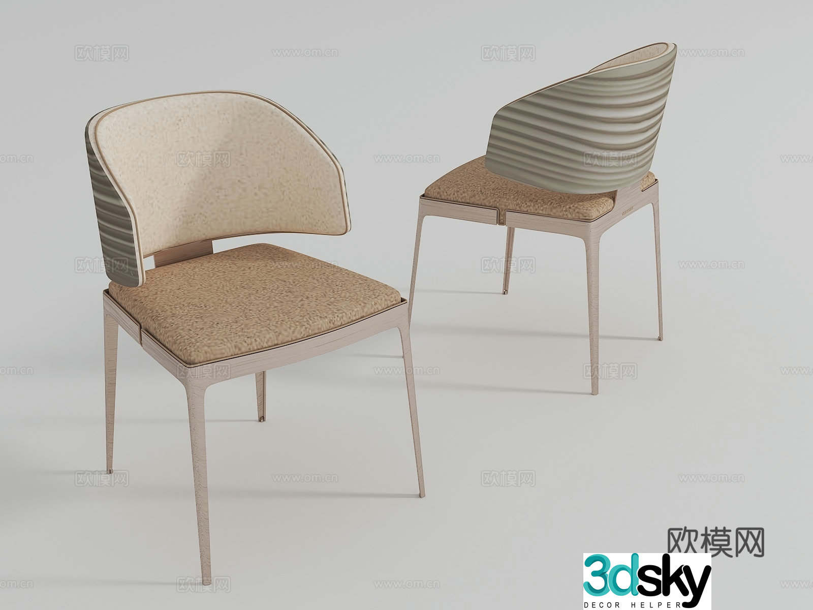 Modern chair dining chair 3d model