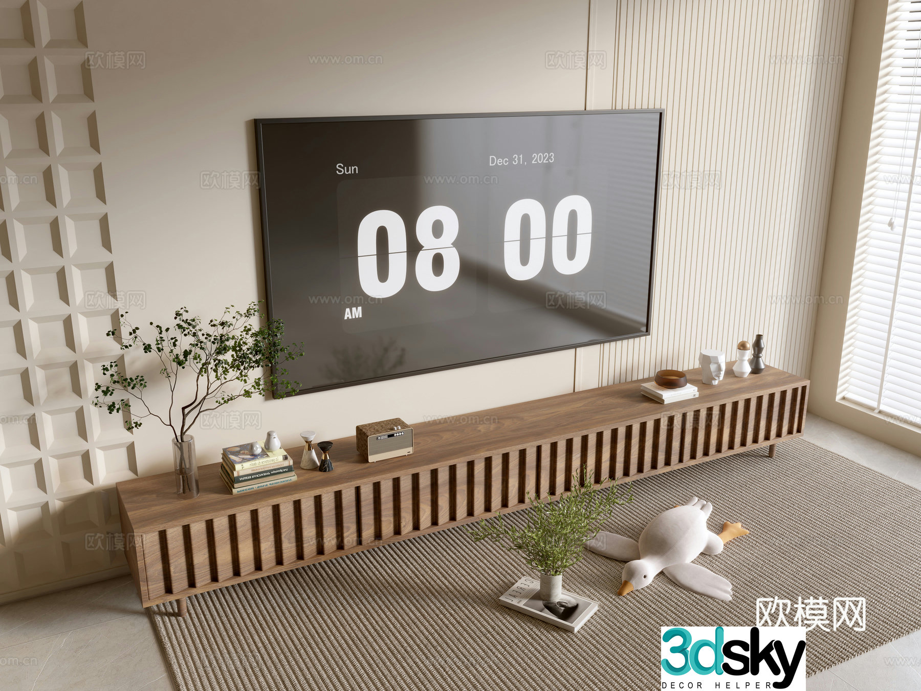 Nordic TV cabinet 3d model