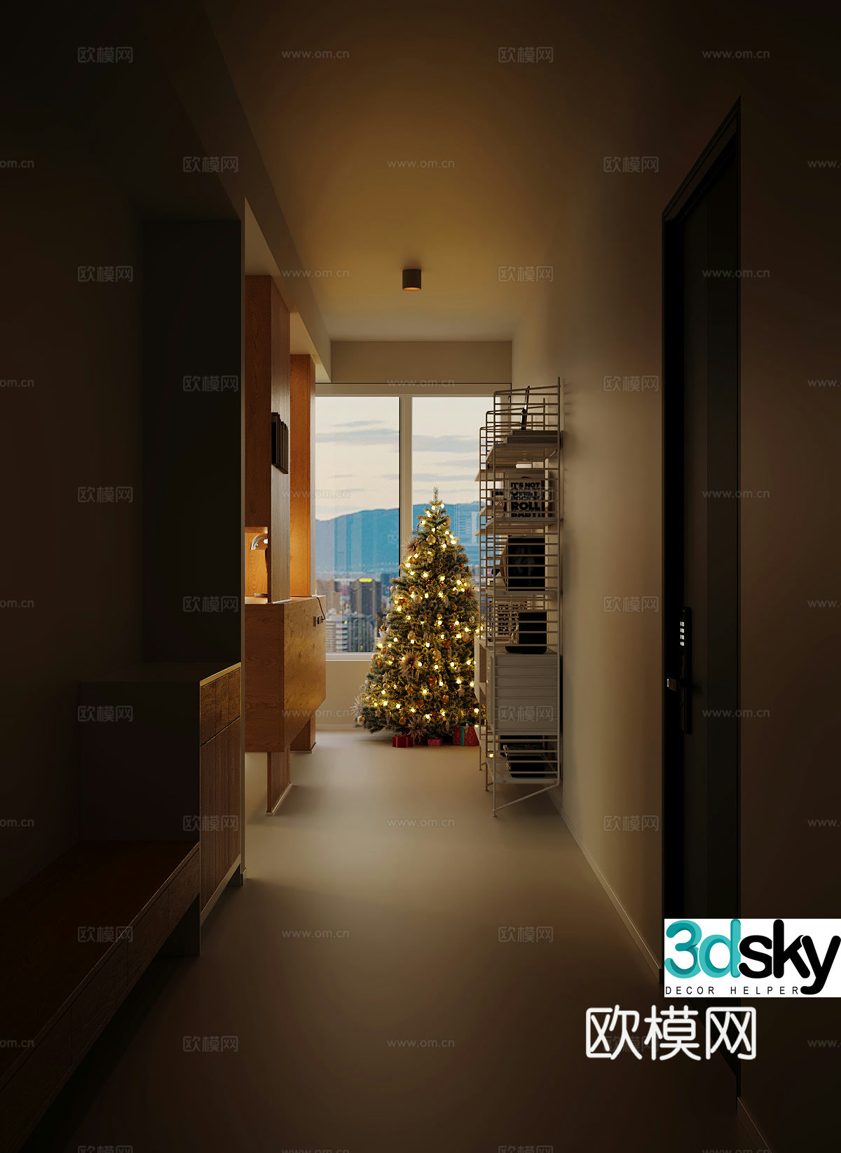 Modern entrance aisle 3D model