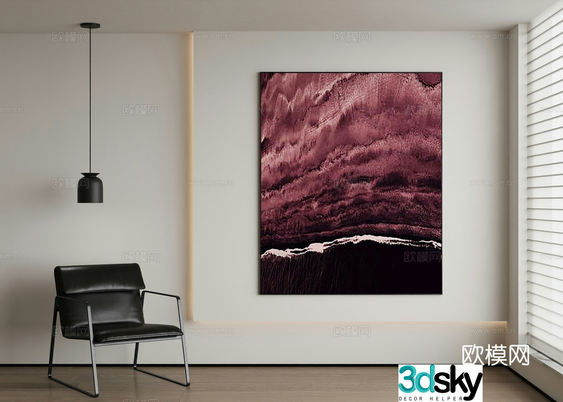 Modern abstract painting decorative painting 3d model