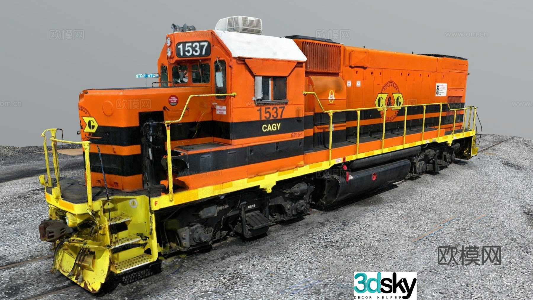 train rail car locomotive 3d model